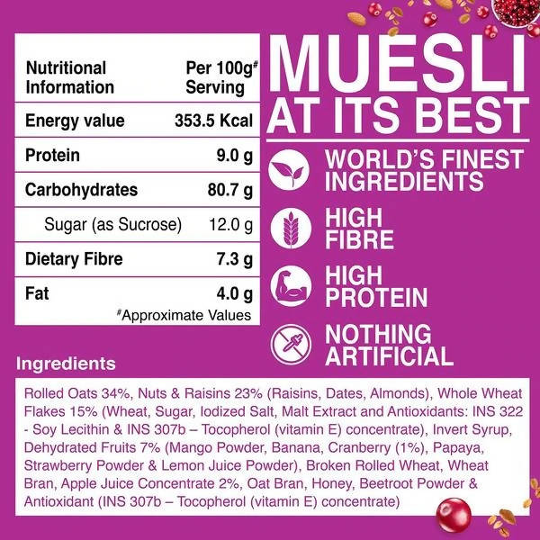 Bagrry's Crunchy Fruit & Nut Muesli with Cranberries 