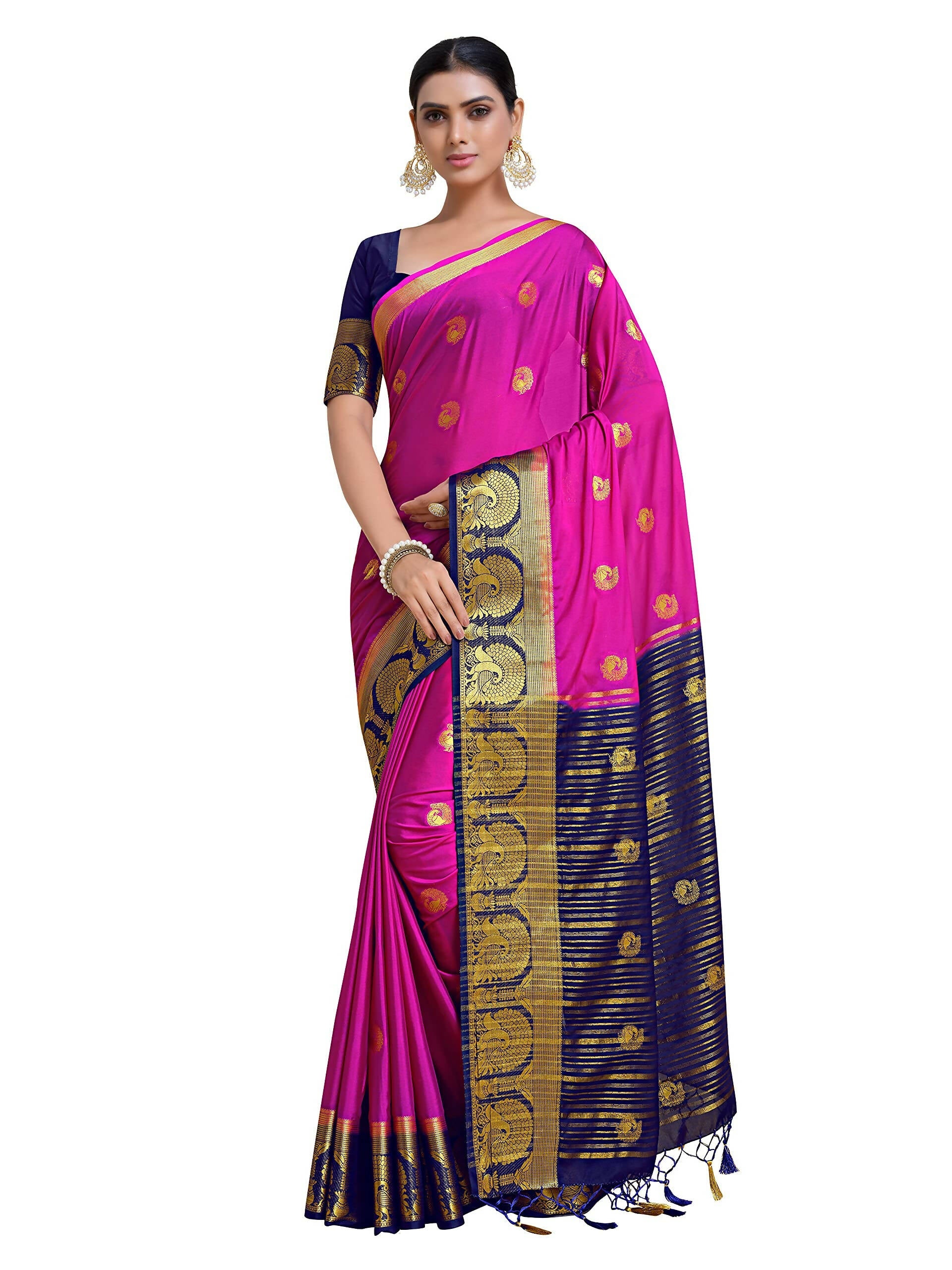 Mimosa Women's Pink Mysore Silk Crepe Saree