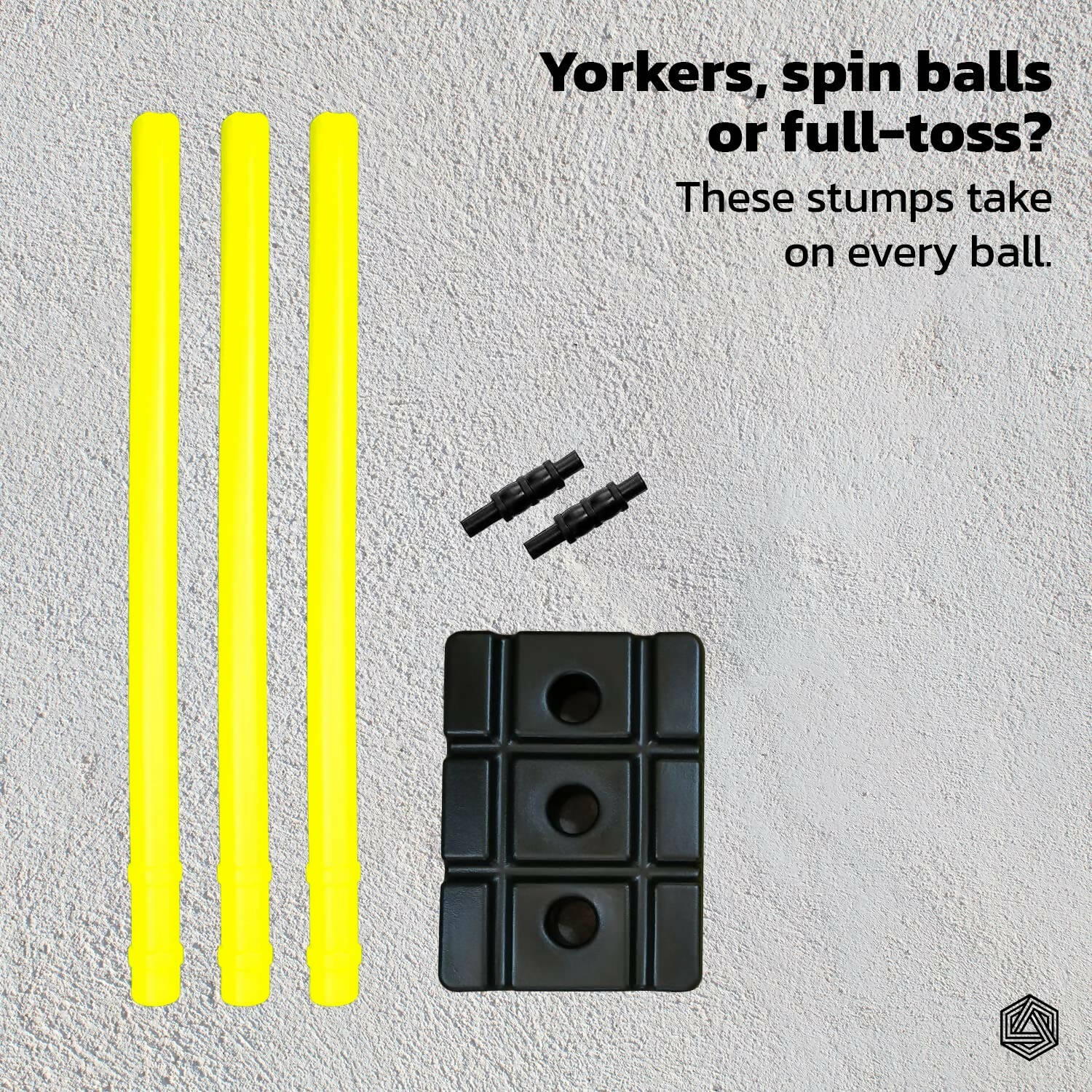 Boldfit Cricket Stumps with Stand & Bails - Fluorescent Green 
