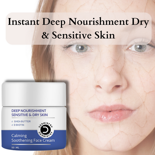 Dermistry Sensitive & Dry Skin Care Deep Nourishment Calming Soothing Face Cream Shea Butter Biotin - Grab2buy