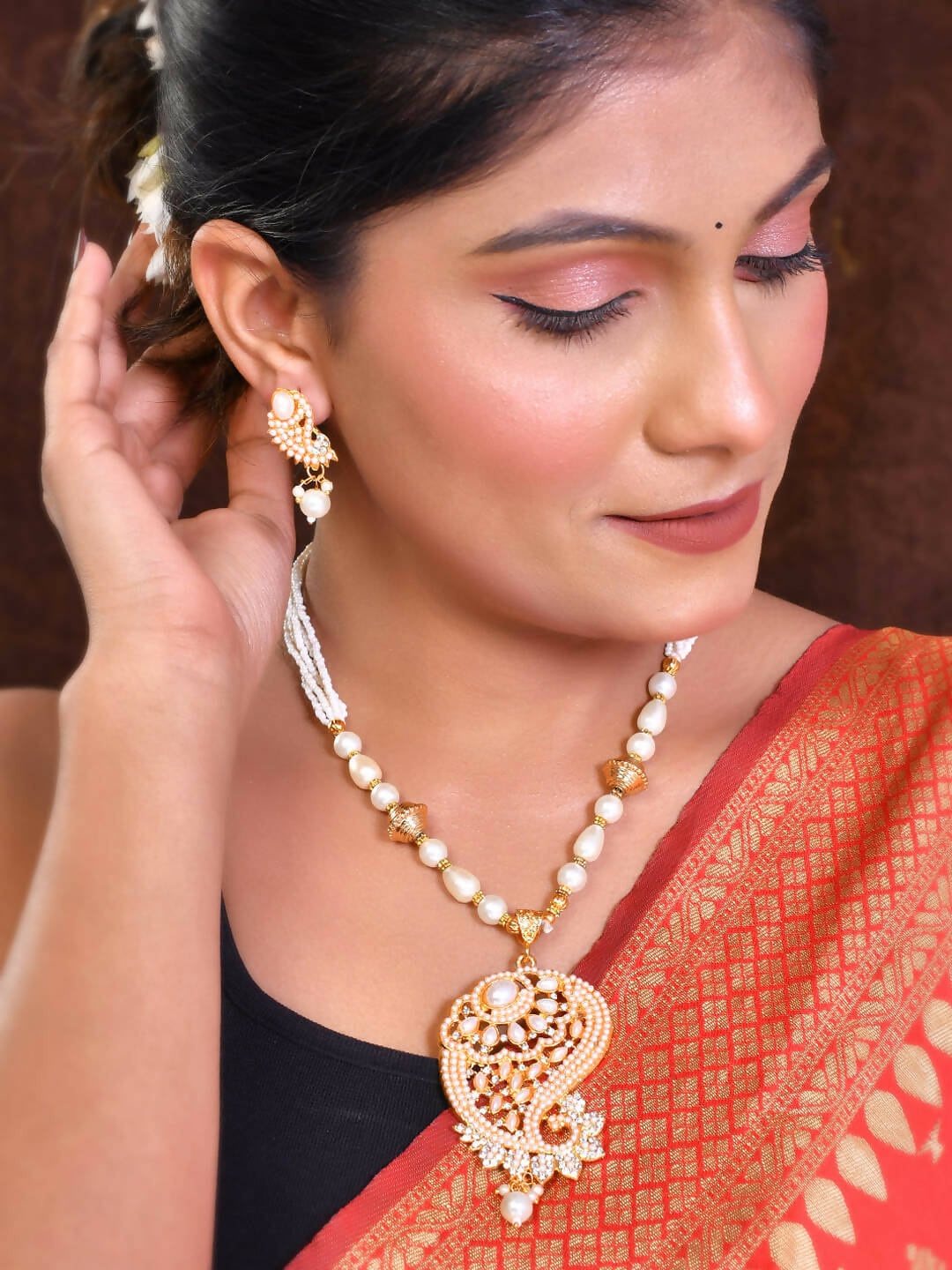 VOJ Women Gold Color stainless steel Jewellery Set  Grab2Buy VOJ Grab2Buy