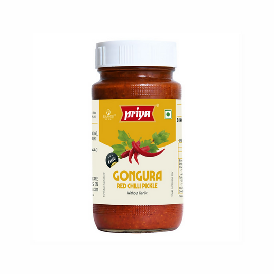 Priya Gongura Red Chilli Pickle Without Garlic | Swadesiicart