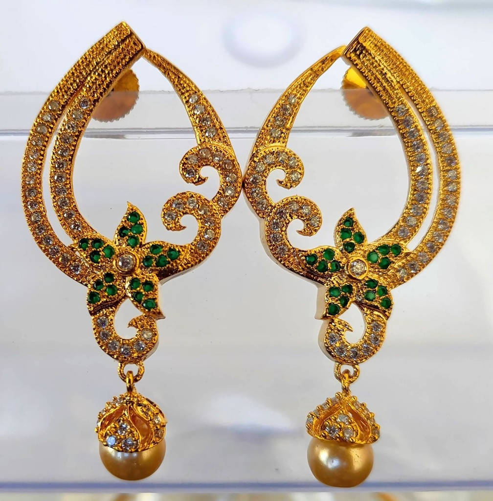 Green CZ Danglers - Grab2buy