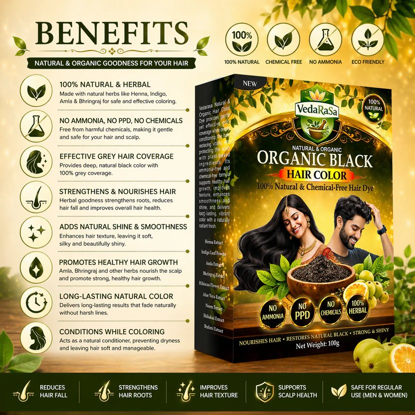 VedaRasa Natural & Organic Black Hair Color  Grab2Buy VedaRasa Grab2Buy