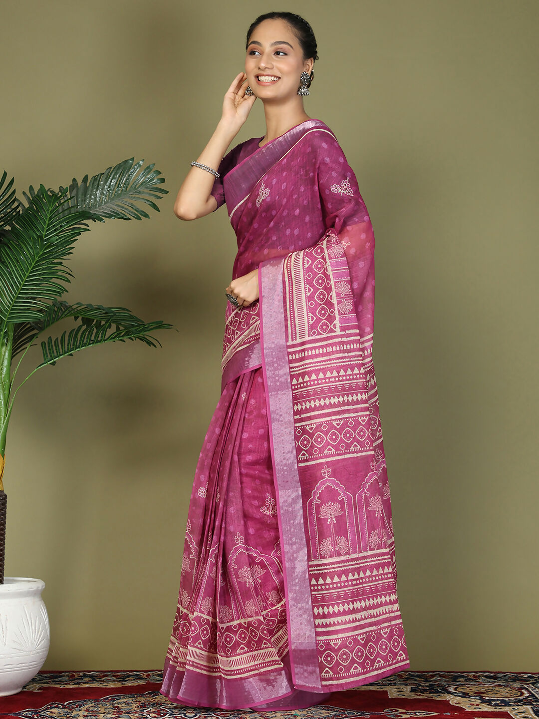 Shree Shyam Fashion Cotton Purple Saree