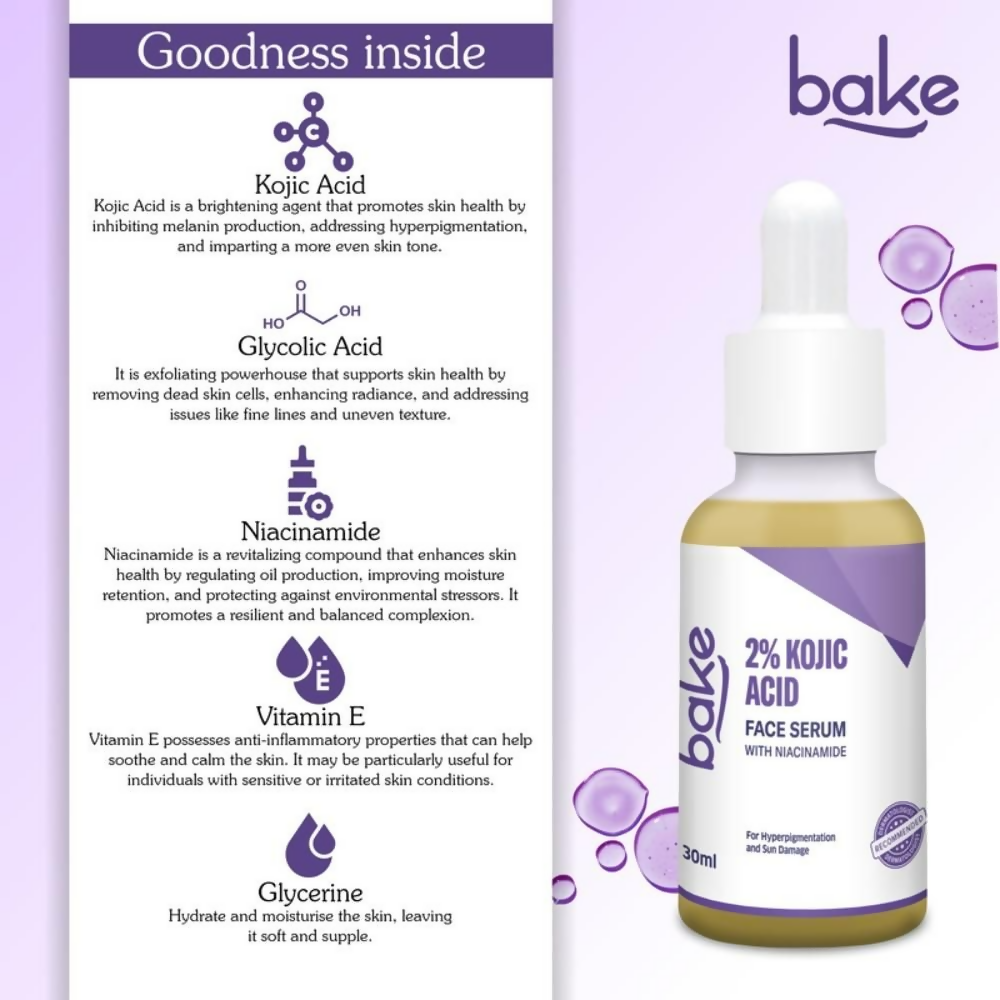 Bake 2% Kojic Acid Face Serum With Niacinamide  Grab2Buy Bake Grab2Buy