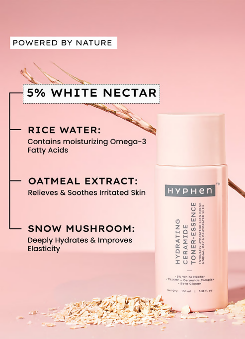 Hyphen By Kriti Sanon 7% Ceramides-Nmf Milky Toner Essence With 5% Glass Skin Blend Of Rice Water Snow Mushroom & Oatmeal 