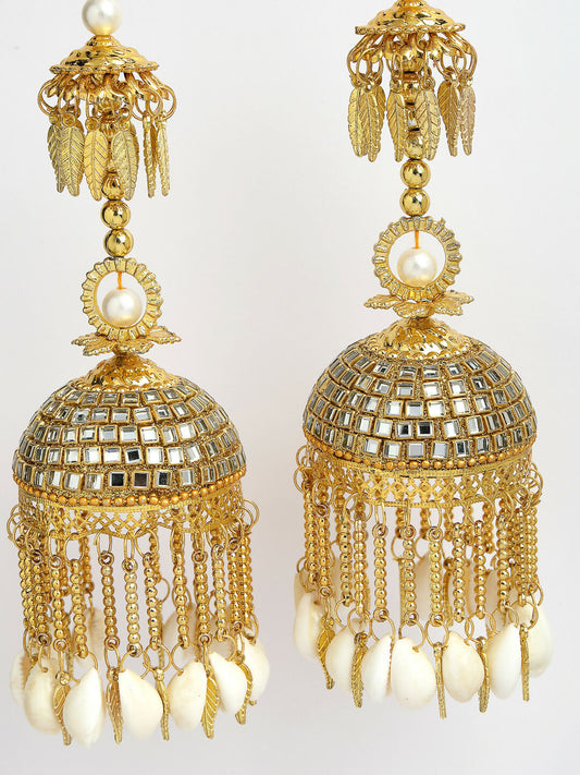 NVR Women's Pack Of 2 Gold-Polished Kundan Kaleera Sets