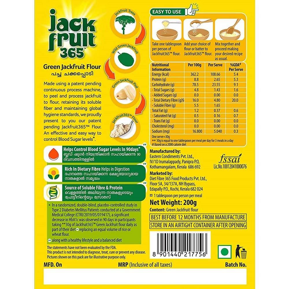 Jackfruit365 Green Jackfruit Flour | Helps To Manage Blood Sugar Levels | Rich Source of Soluble Fiber and Protein 