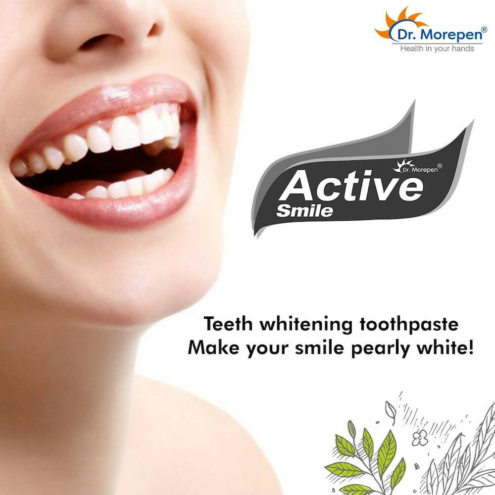 Dr. Morepen Active Smile Charcoal Toothpaste for Teeth Whitening & Bad Breath Removal - Grab2buy