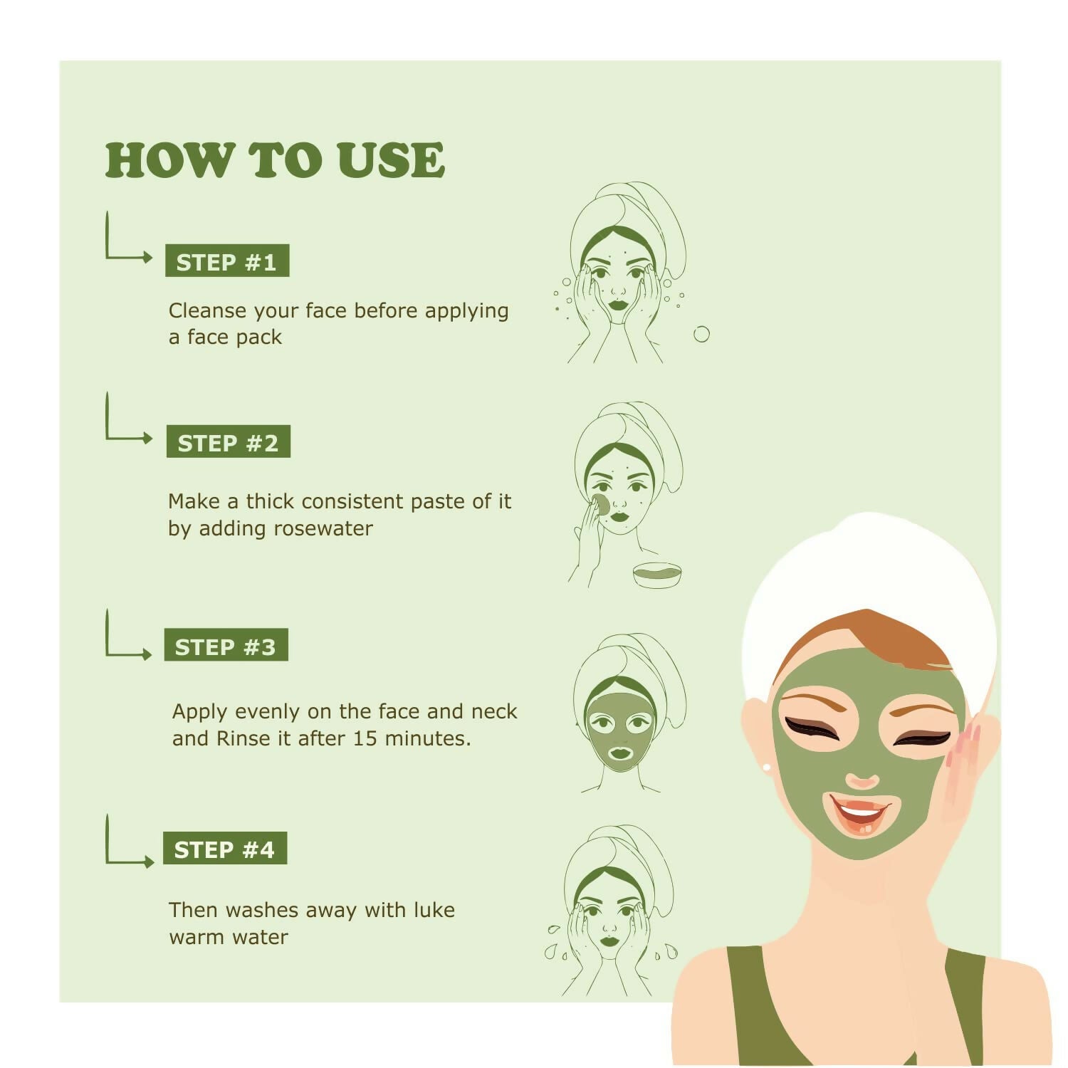 Kimayra Organic Neem + Tulsi Face Pack Powder For Pimple Free Skin, Helps In Cleansing The Skin