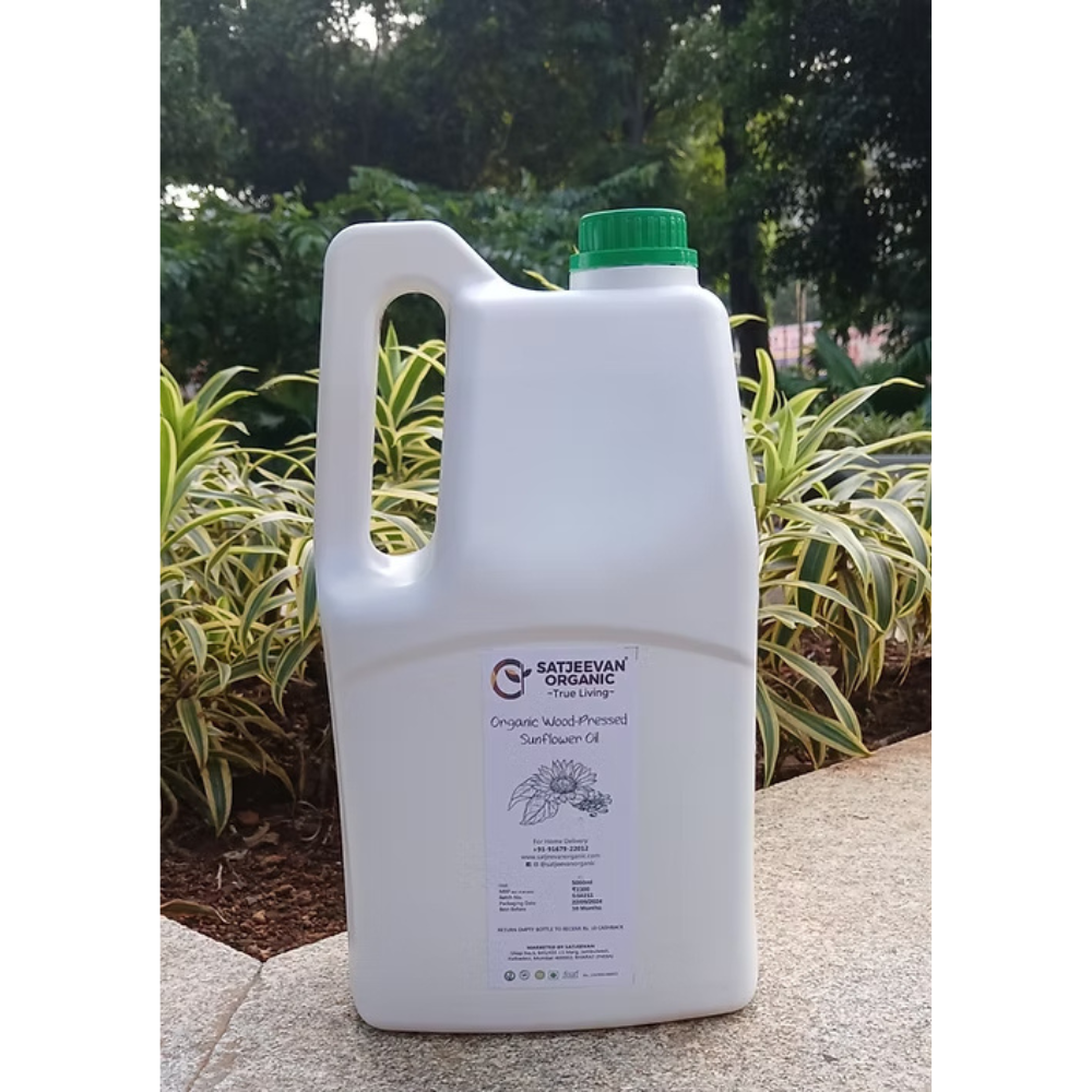 Satjeevan Organic Wood-Pressed Sunflower Oil 