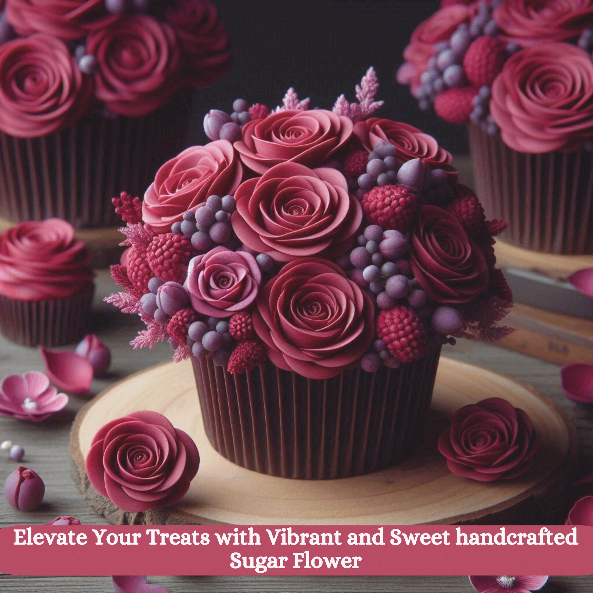 Confect Burgundy | Edible Sugar Flowers