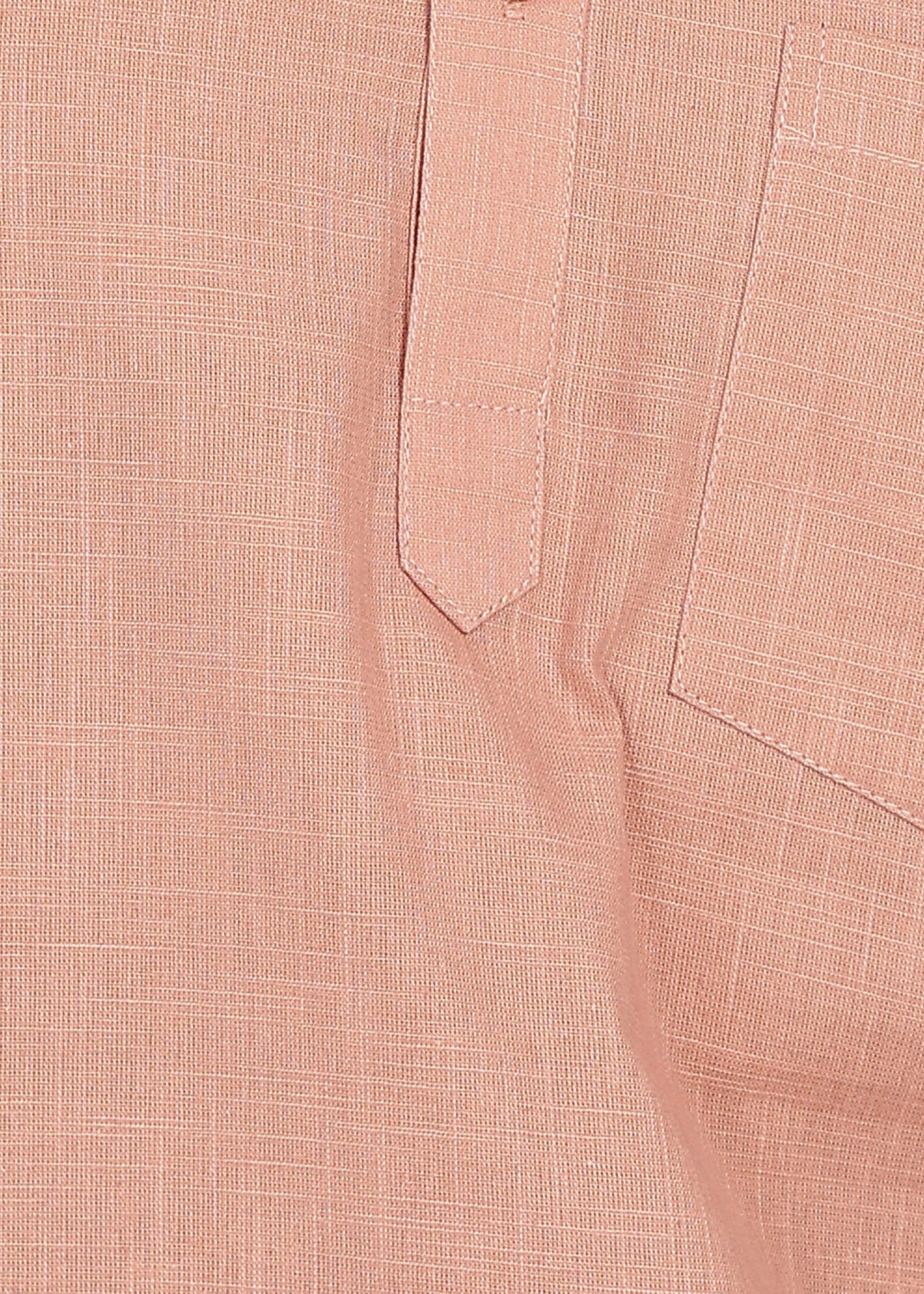Fabmade Men’S Peach Linen Short Kurta