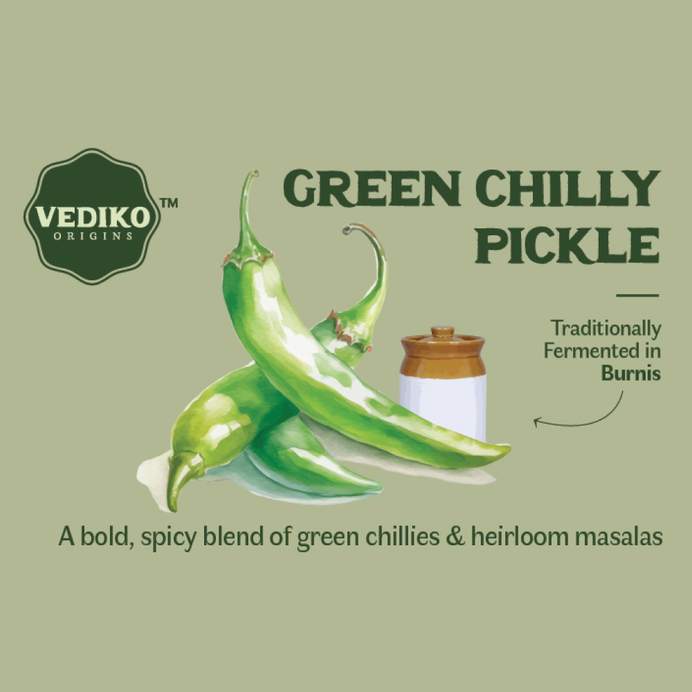 Vediko Origins Green Chilly Pickle  Grab2Buy Vediko Origins Grab2Buy