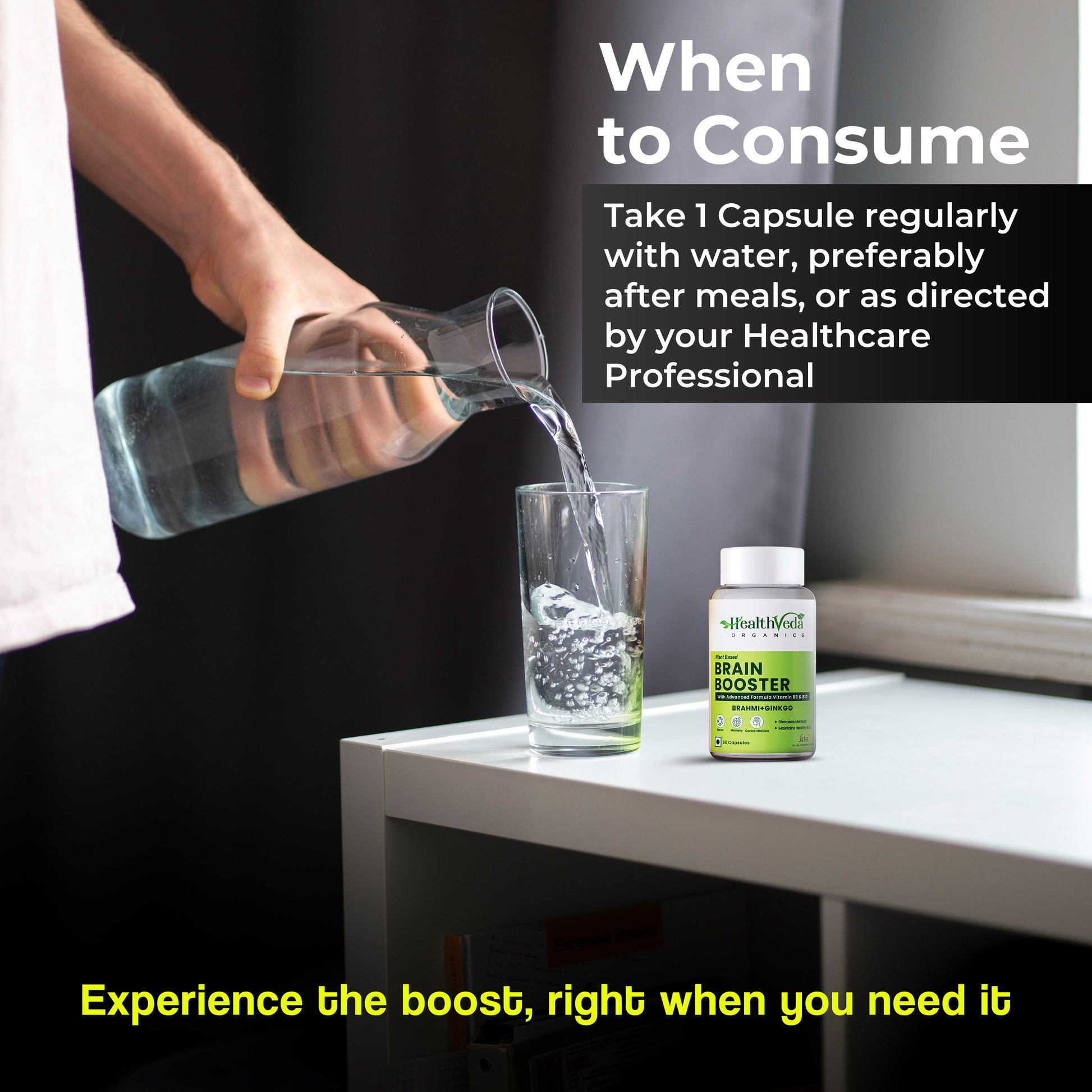 Health Veda Organics Plant Based Brain Booster Capsules Health Veda Organics