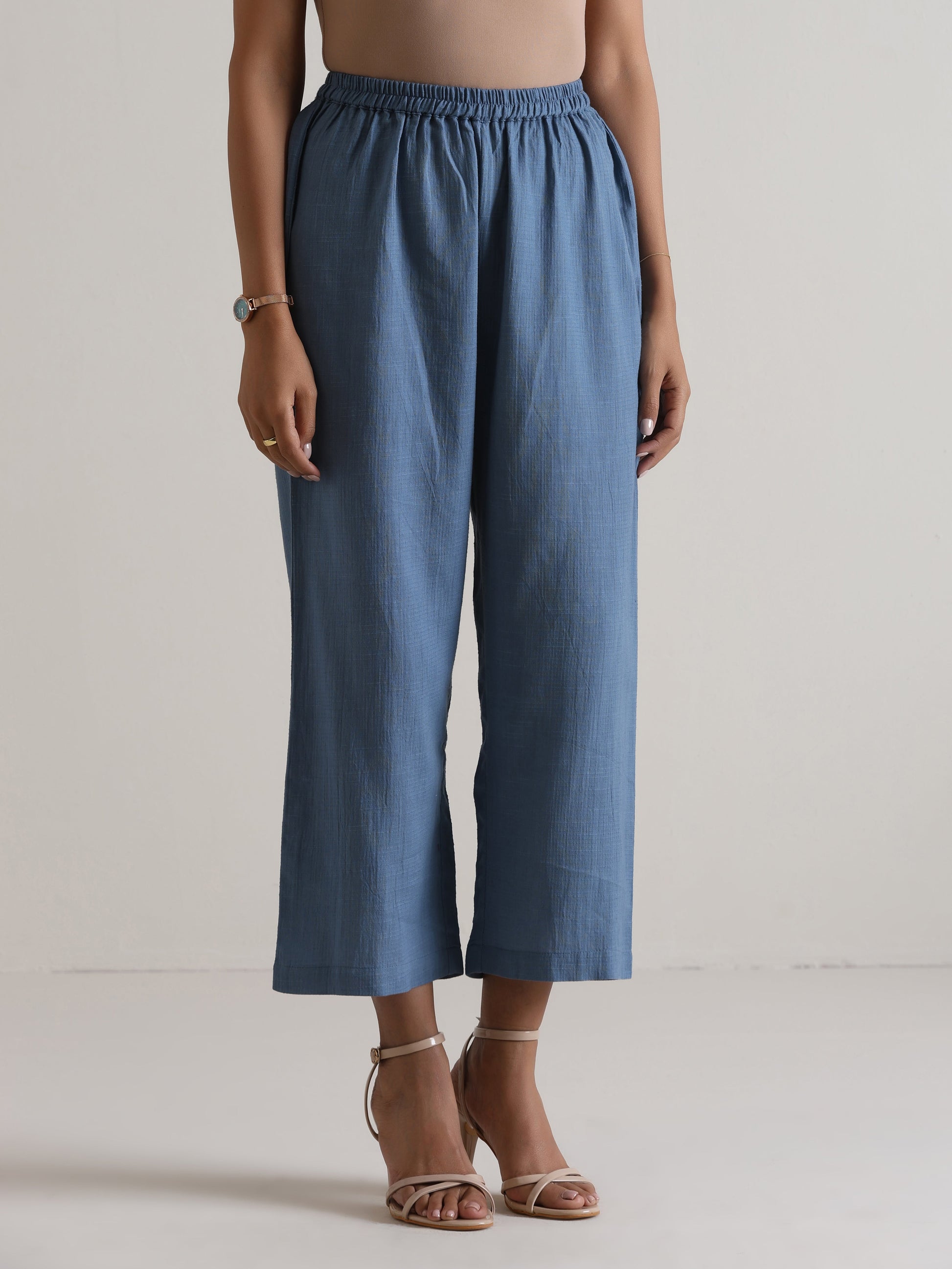 trueBrowns Light Blue Kurta Pant Set 