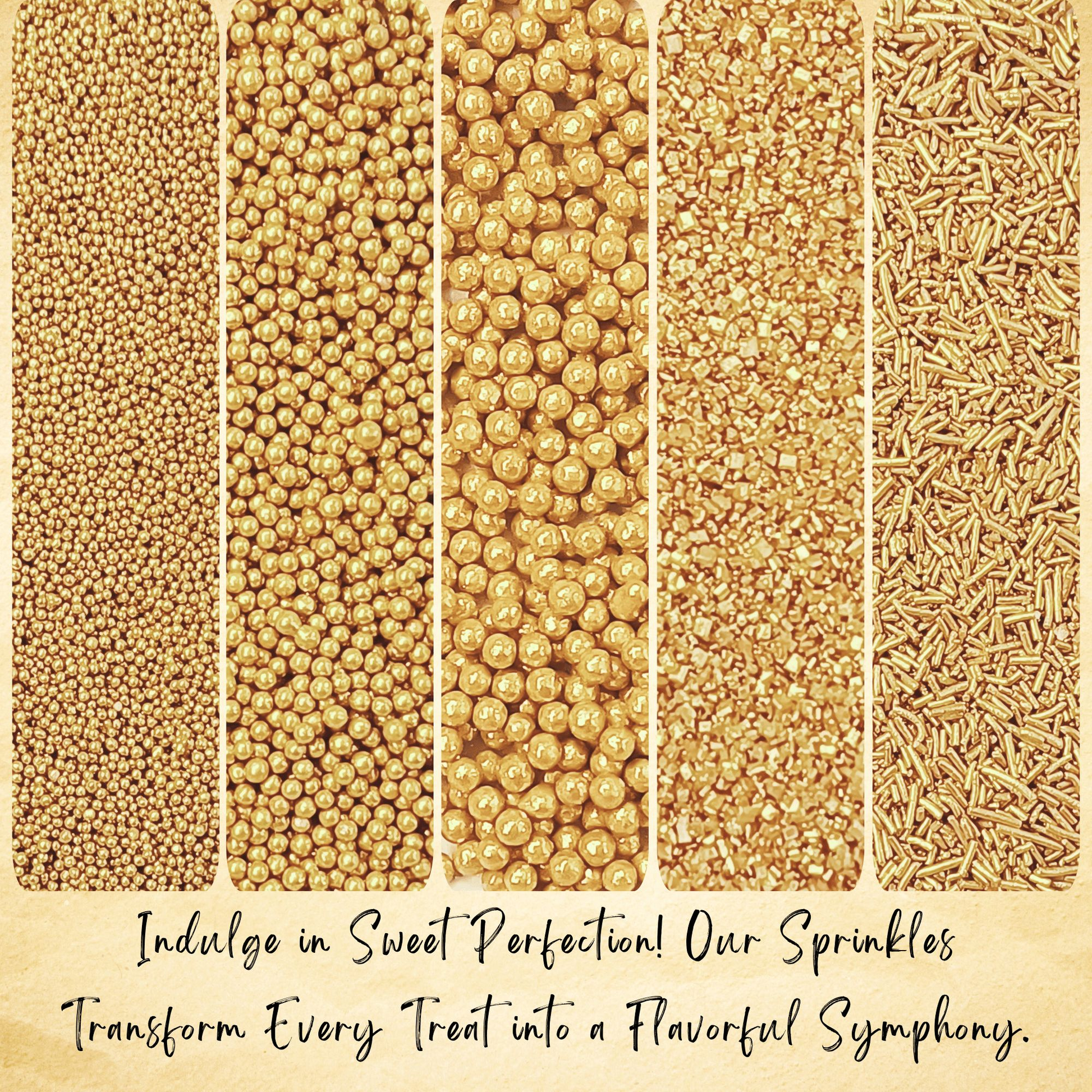 Confect Sprinkles for Cakes & Cupcakes Decoration | USP-17(CH Gold)