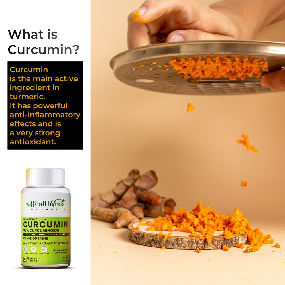 Health Veda Organics Curcumin C3 + Bioperine Capsules 