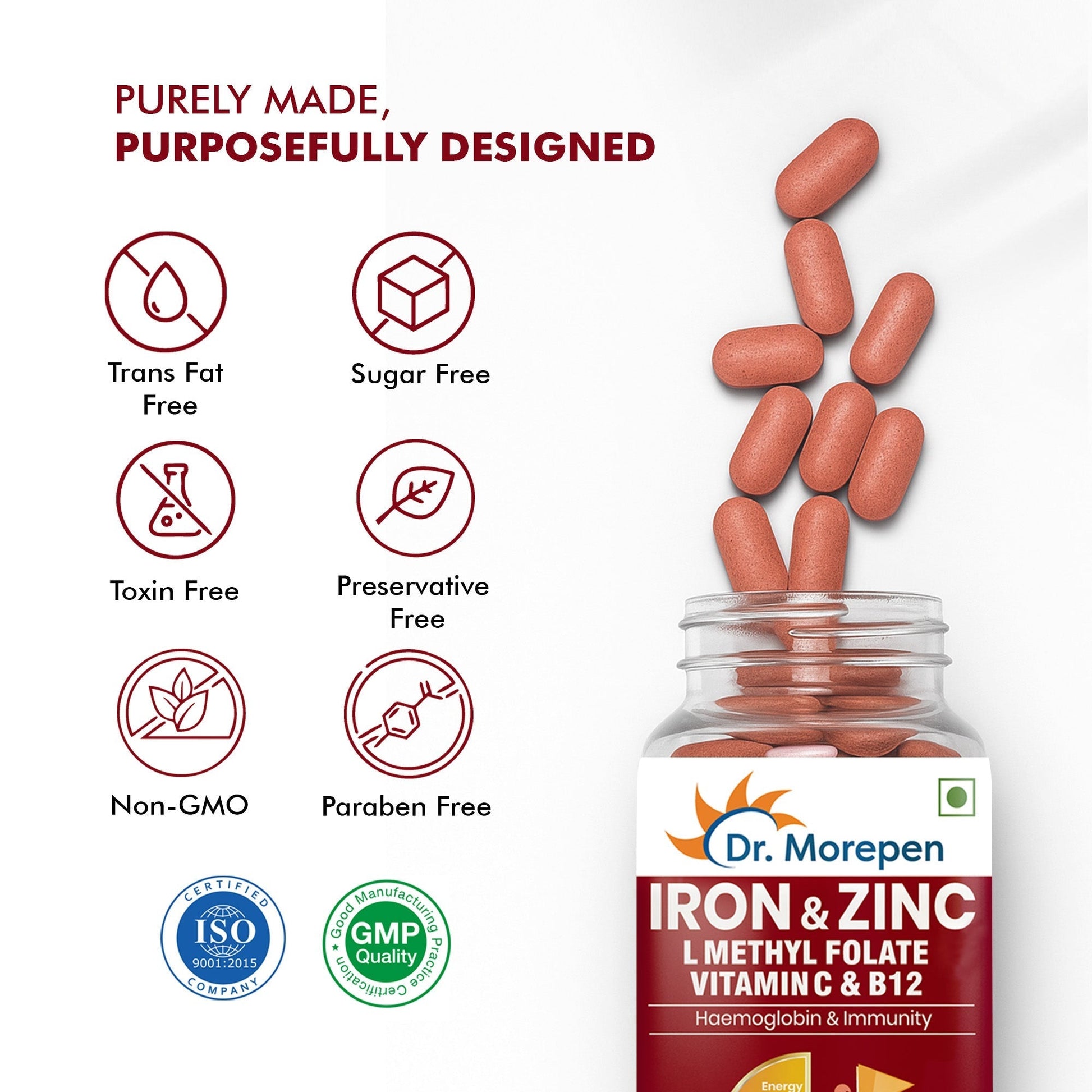 Dr Morpen Iron & Zinc Tablets 