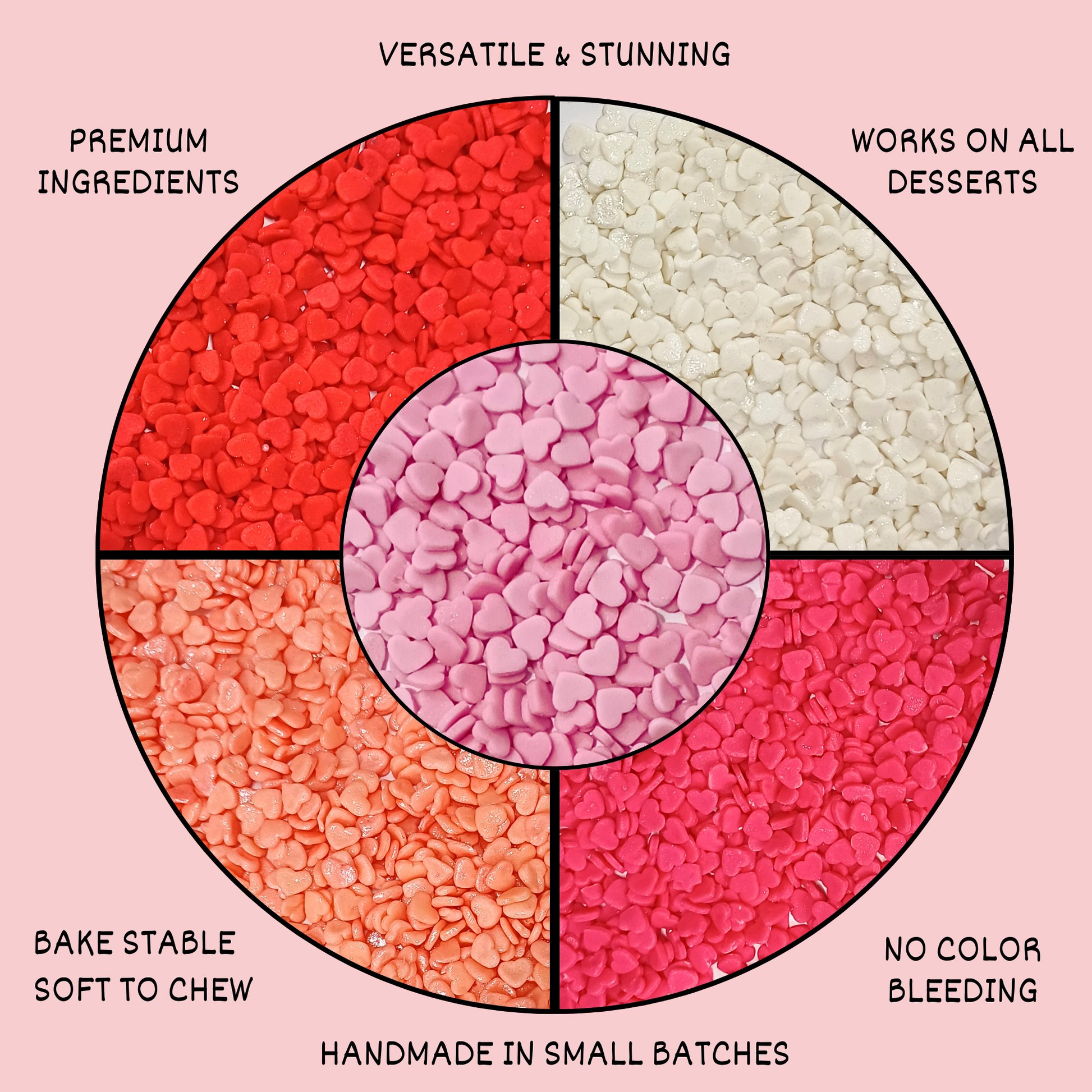 Confect Valentine Sprinkles | 05 Edible Decoration for Baking & Dessert  Grab2Buy Confect Grab2Buy