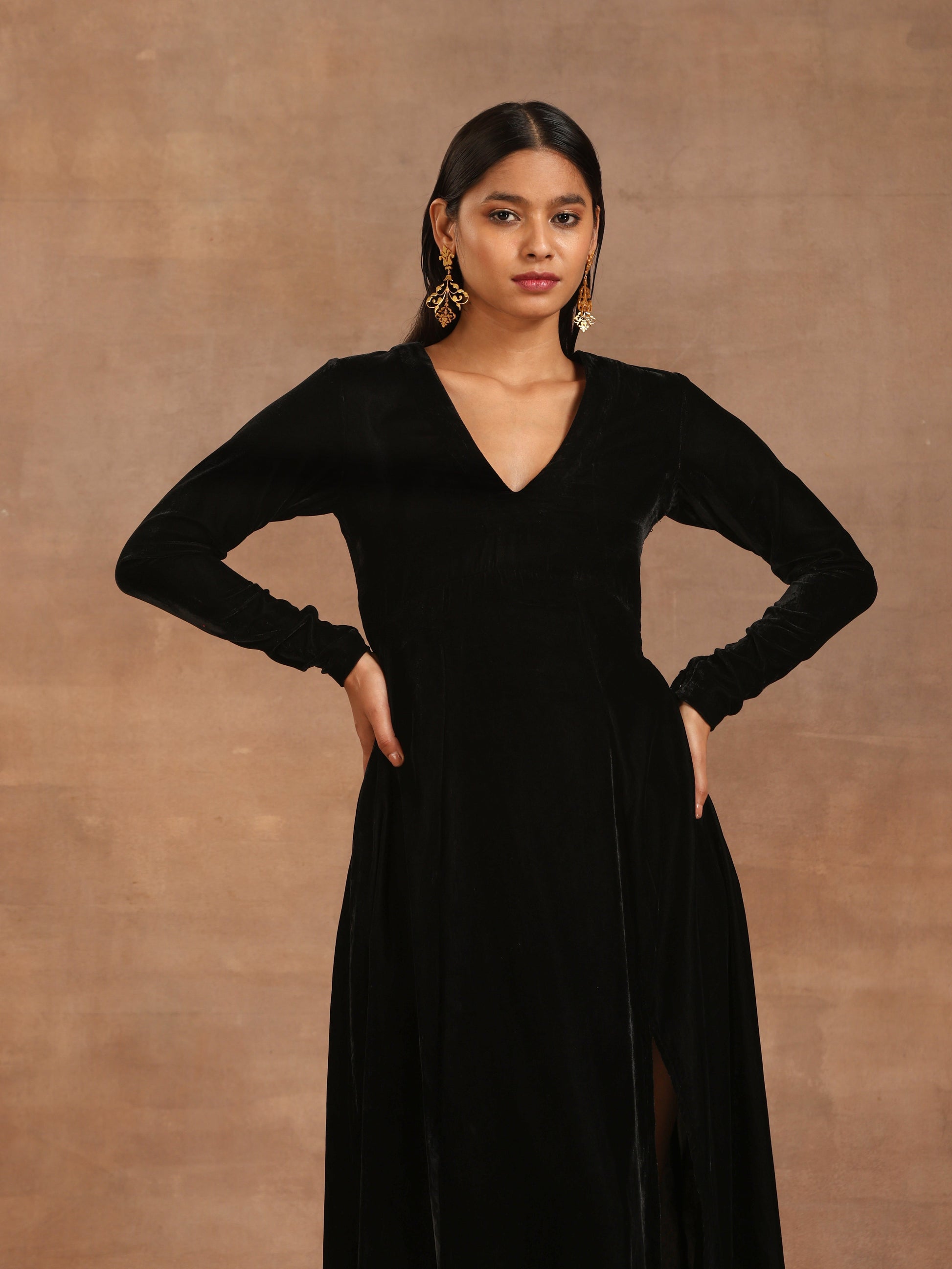 trueBrowns Black Velvet Dress 
