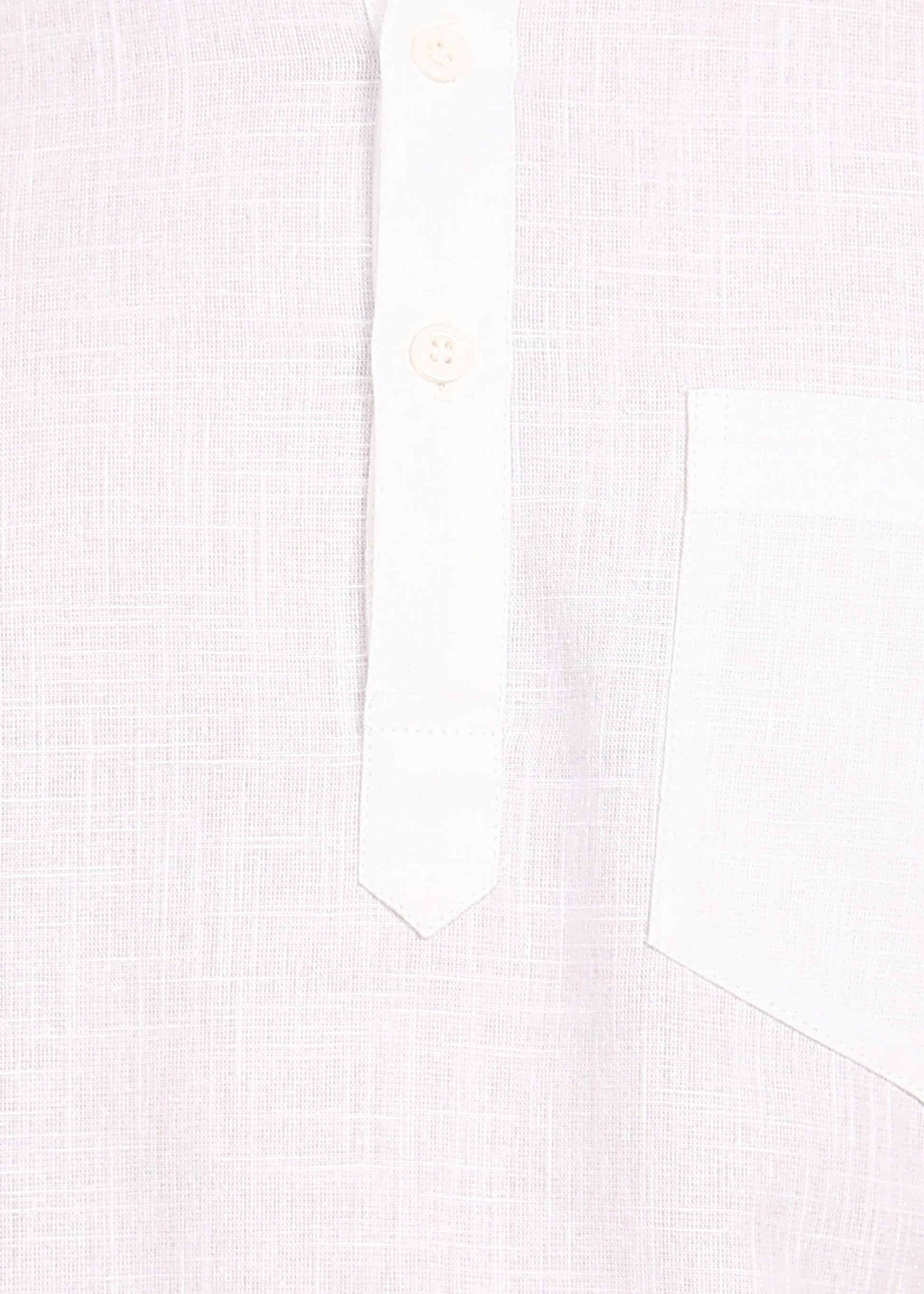 Fabmade Pure Ivory Linen Short Kurta