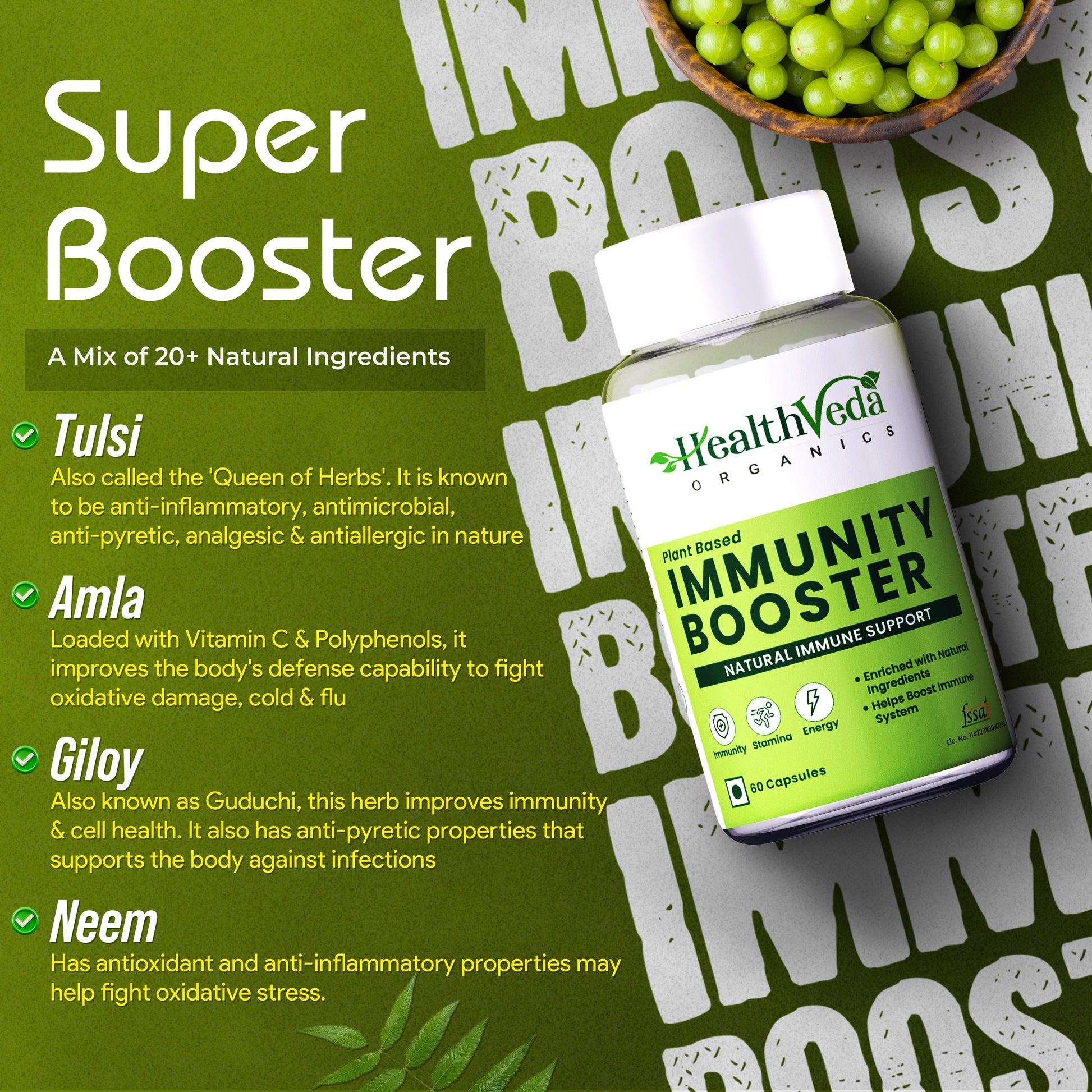 Health Veda Organics Natural Immunity Booster Capsules Health Veda Organics