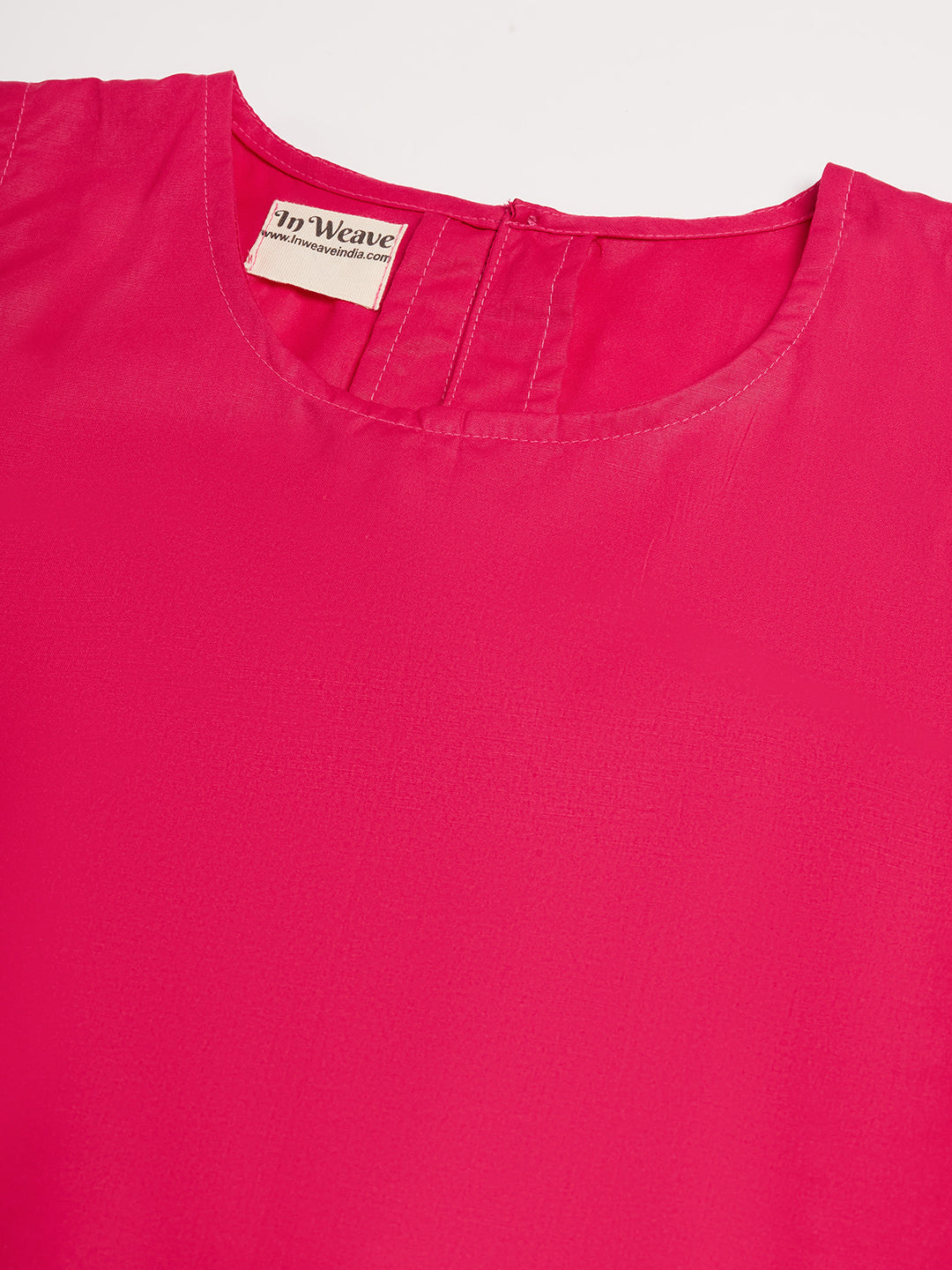 InWeave Women's Fuchsia Short Kurta Palazzo Set 