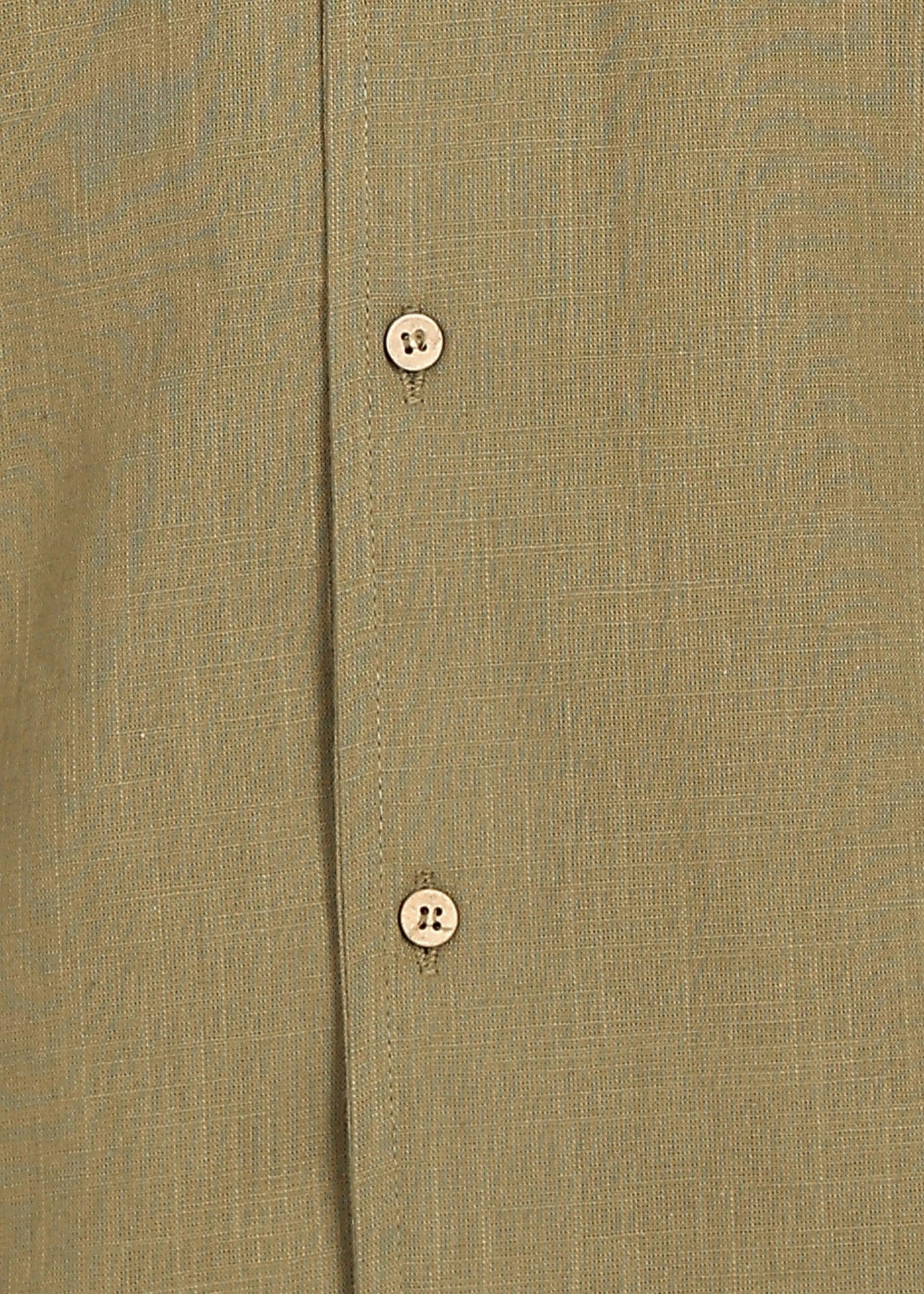Fabmade Olive Breeze Linen Shirt