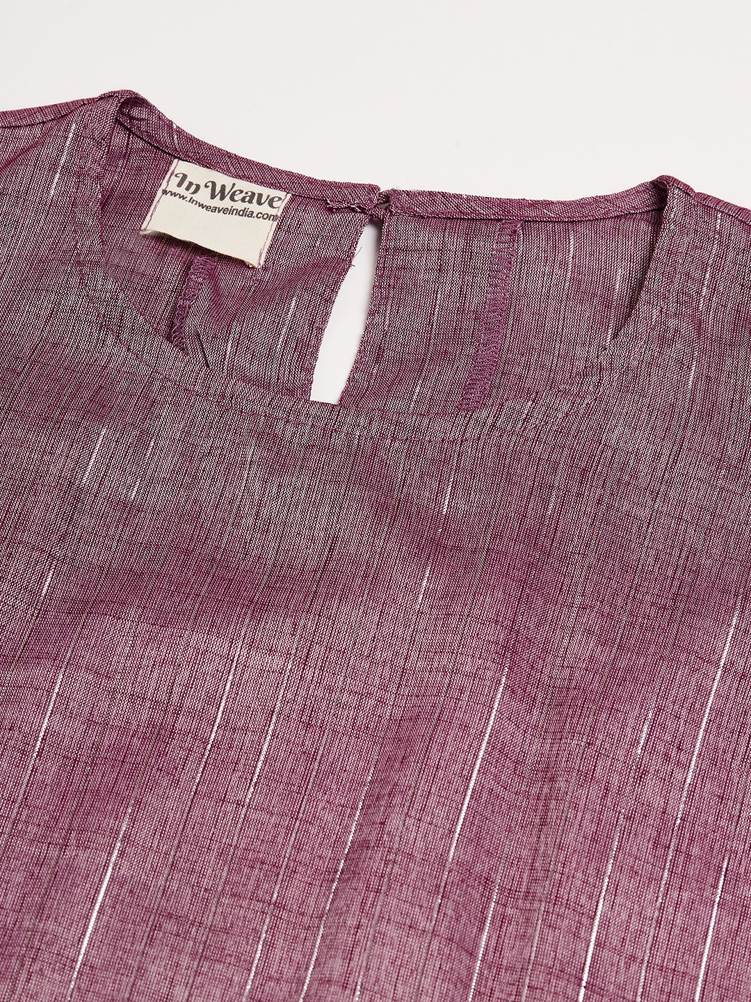 InWeave Women's Mauve Lurex Short Pallazo Kurta Set 