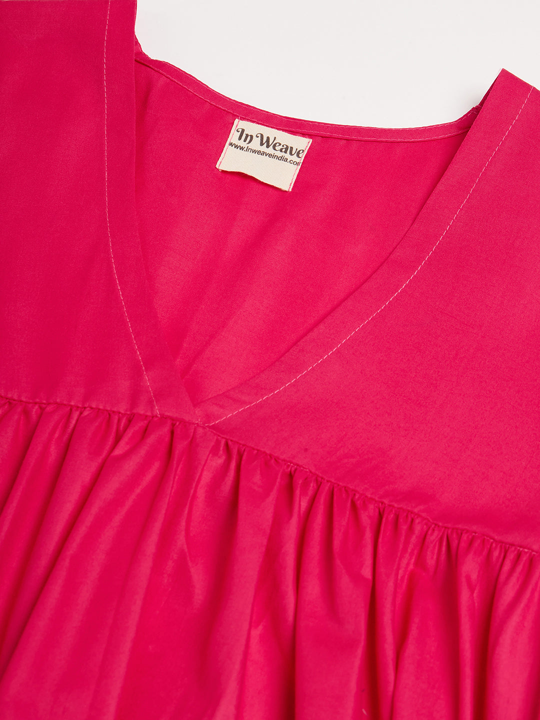 InWeave Women's Fuchsia Flared Kurta Palazzo Set 