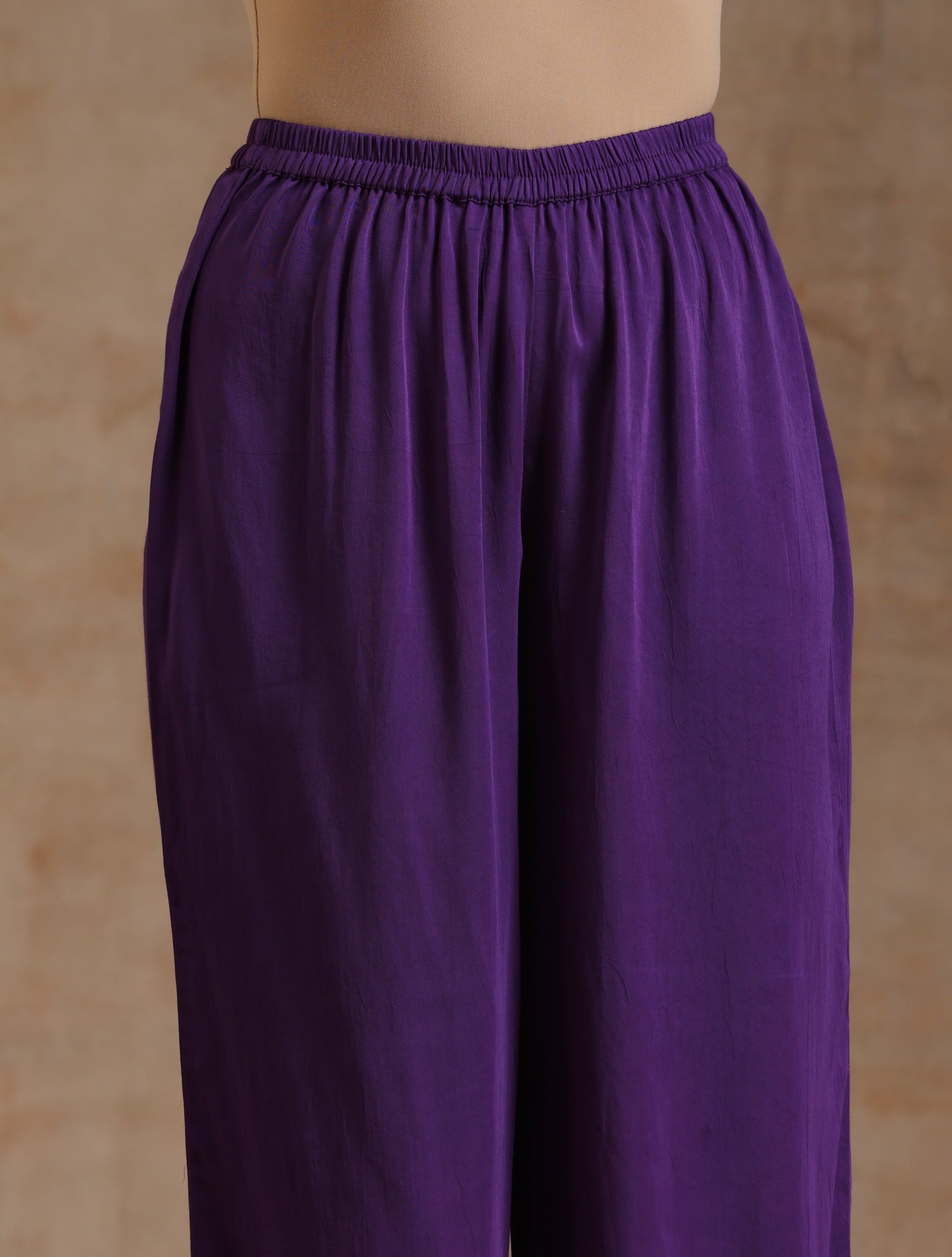 trueBrowns Violet Modal Satin Anarkali Set 