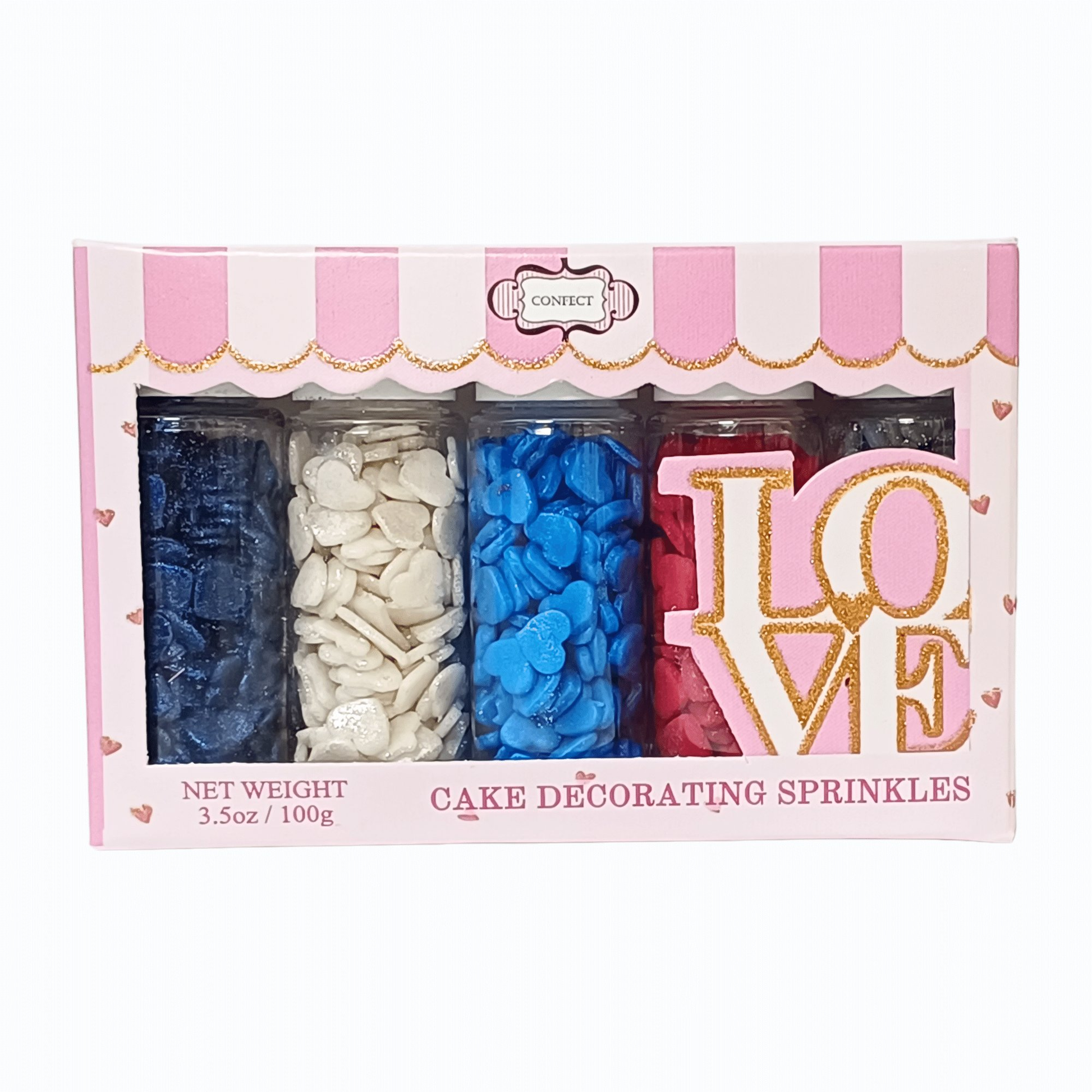Confect Heart Sprinkles | Captain's Colors Patriotic Sprinkles