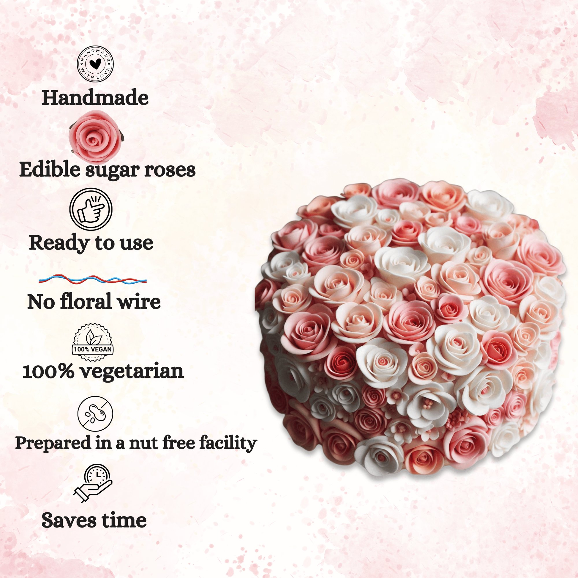 Confect Ombre- 3 | Edible Sugar Roses Topper