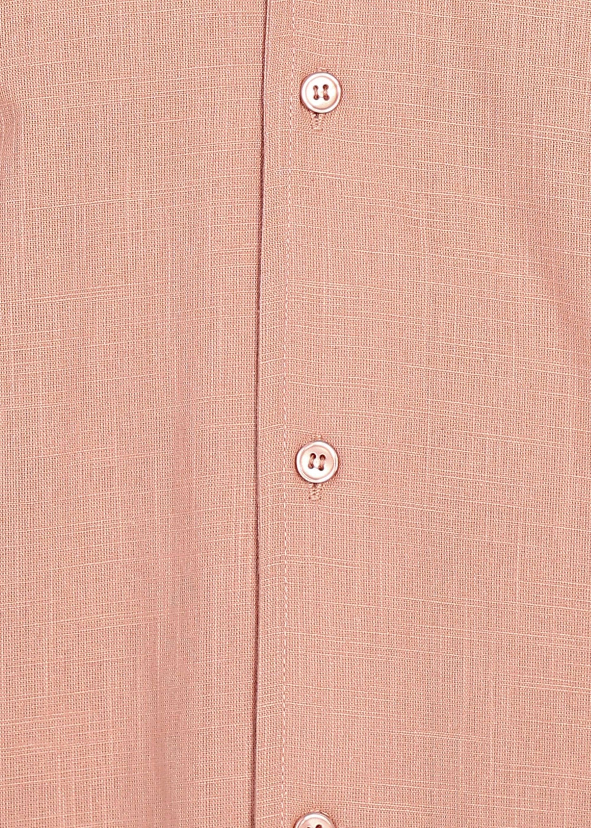 Fabmade Men’S Peach Linen Short-Sleeve Shirt