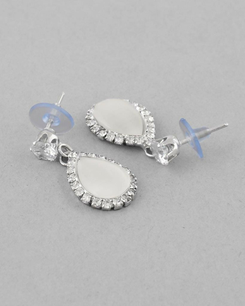 VOJ Silver Plated White Stone With AD Stone Studded Chain Set - Grab2buy