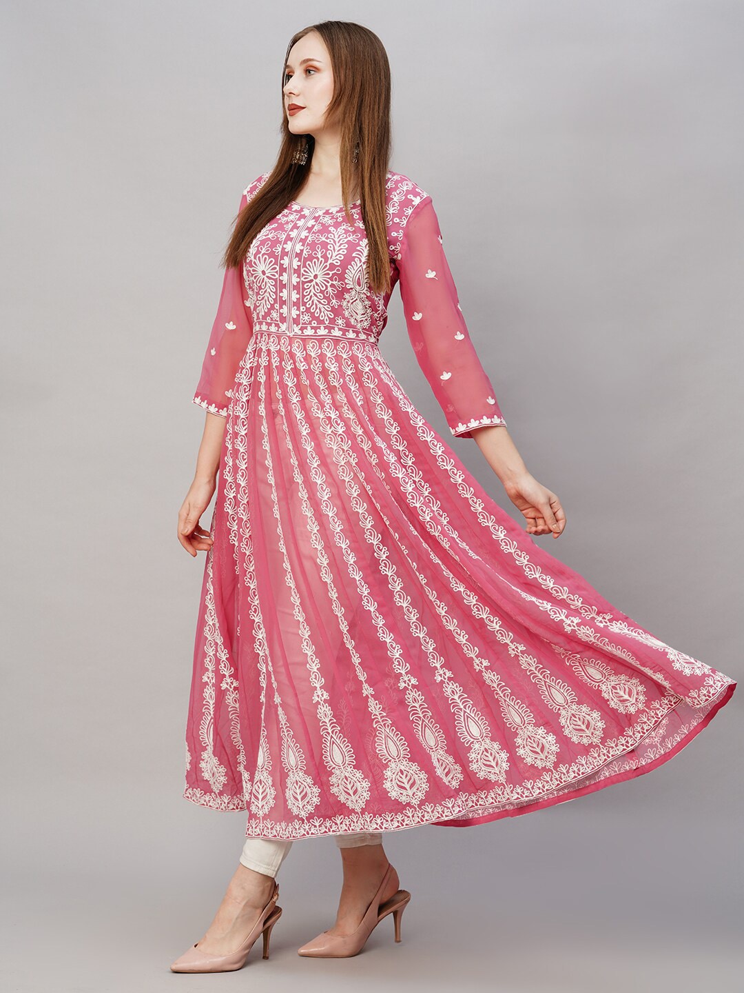 Kalini Ethnic Embroidered Thread Work Anarkali Kurta - Grab2buy