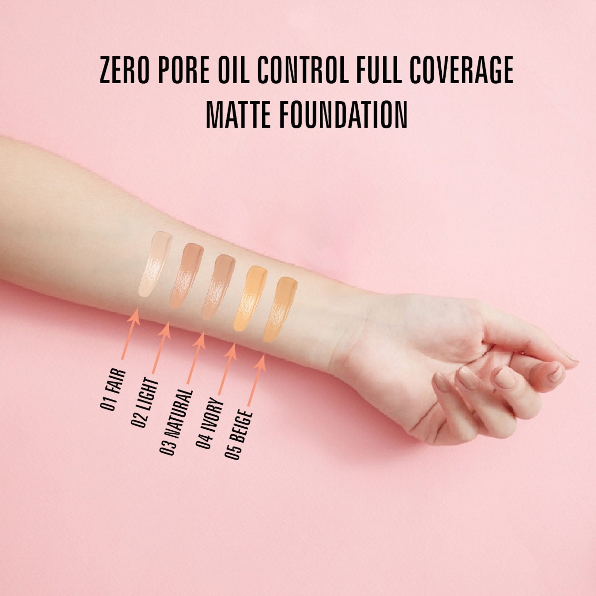 Matt Look Zero Pore Oil Control Full Coverage Matte Foundation - Ivory 