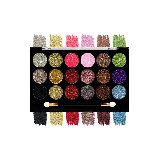 Matt Look Glitterz N Highlight 18 Color Glittering Eyeshadow Palette - Limited