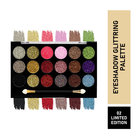 Matt Look Glitterz N Highlight 18 Color Glittering Eyeshadow Palette - Limited