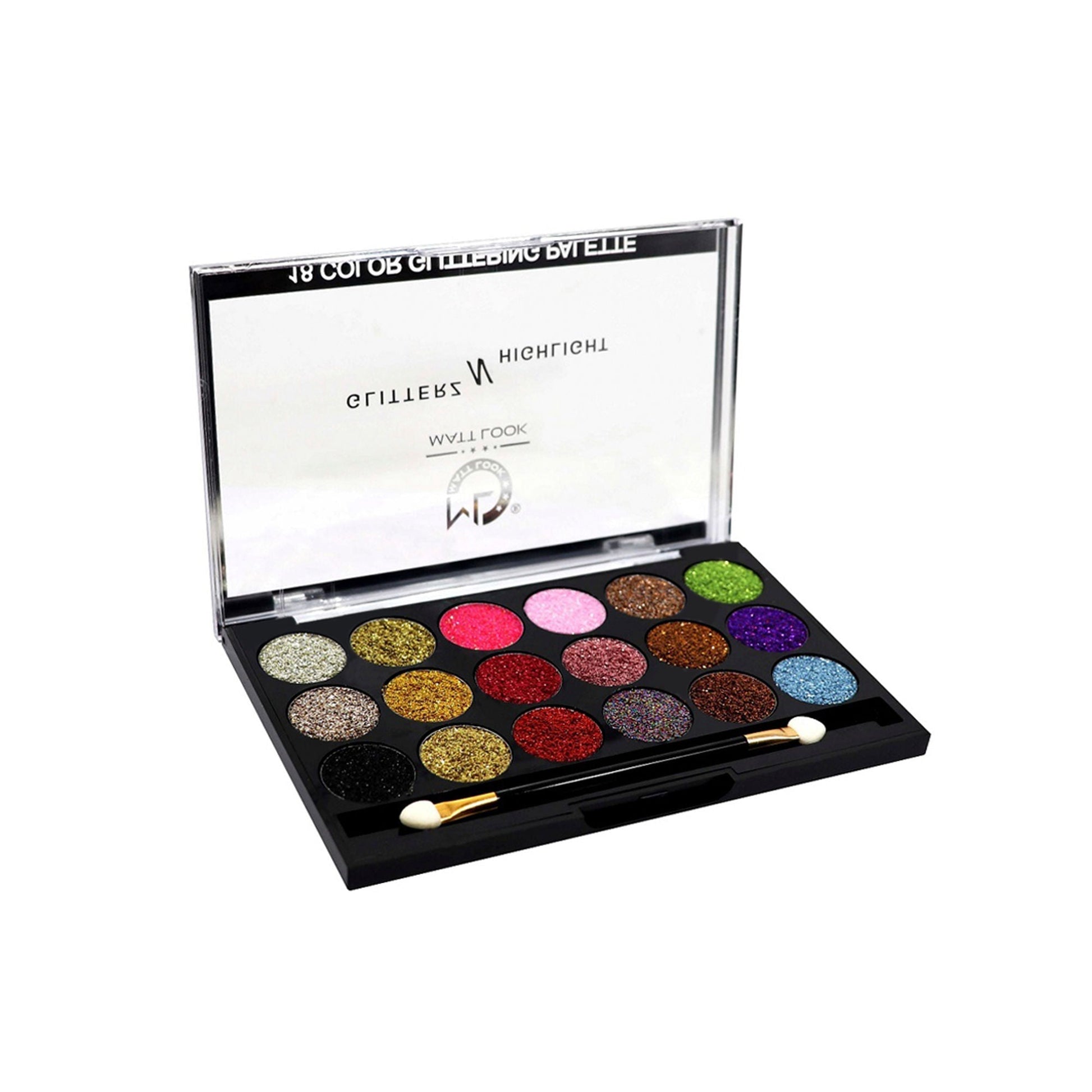 Matt Look Glitterz N Highlight 18 Color Glittering Eyeshadow Palette - Limited 