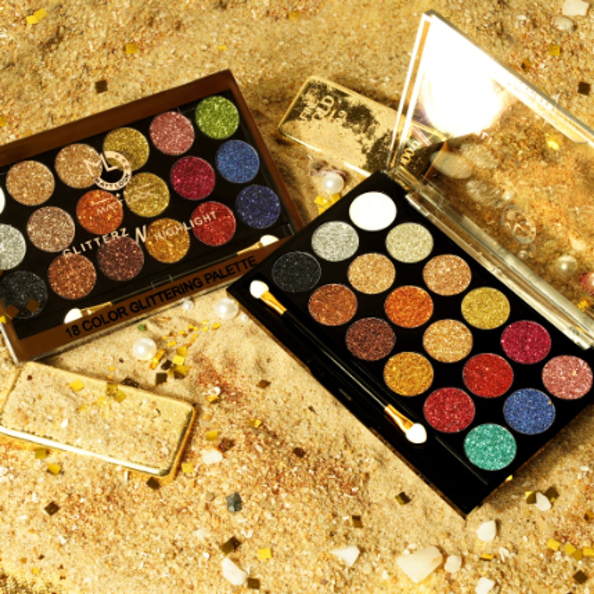 Matt Look Glitterz N Highlight 18 Color Glittering Eyeshadow Palette - Limited 