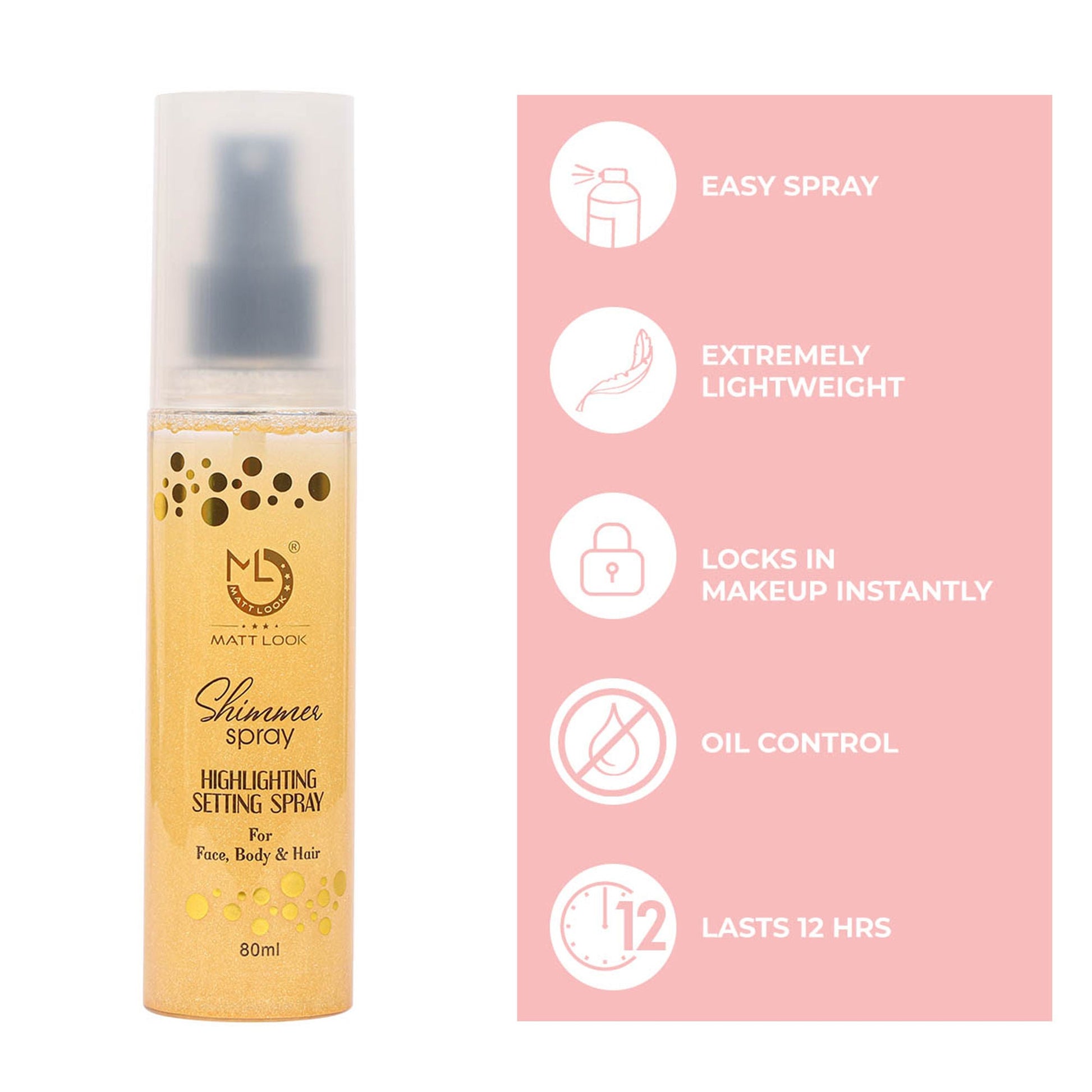 Matt Look Shimmer Highlighting Setting Spray - Gold 001 