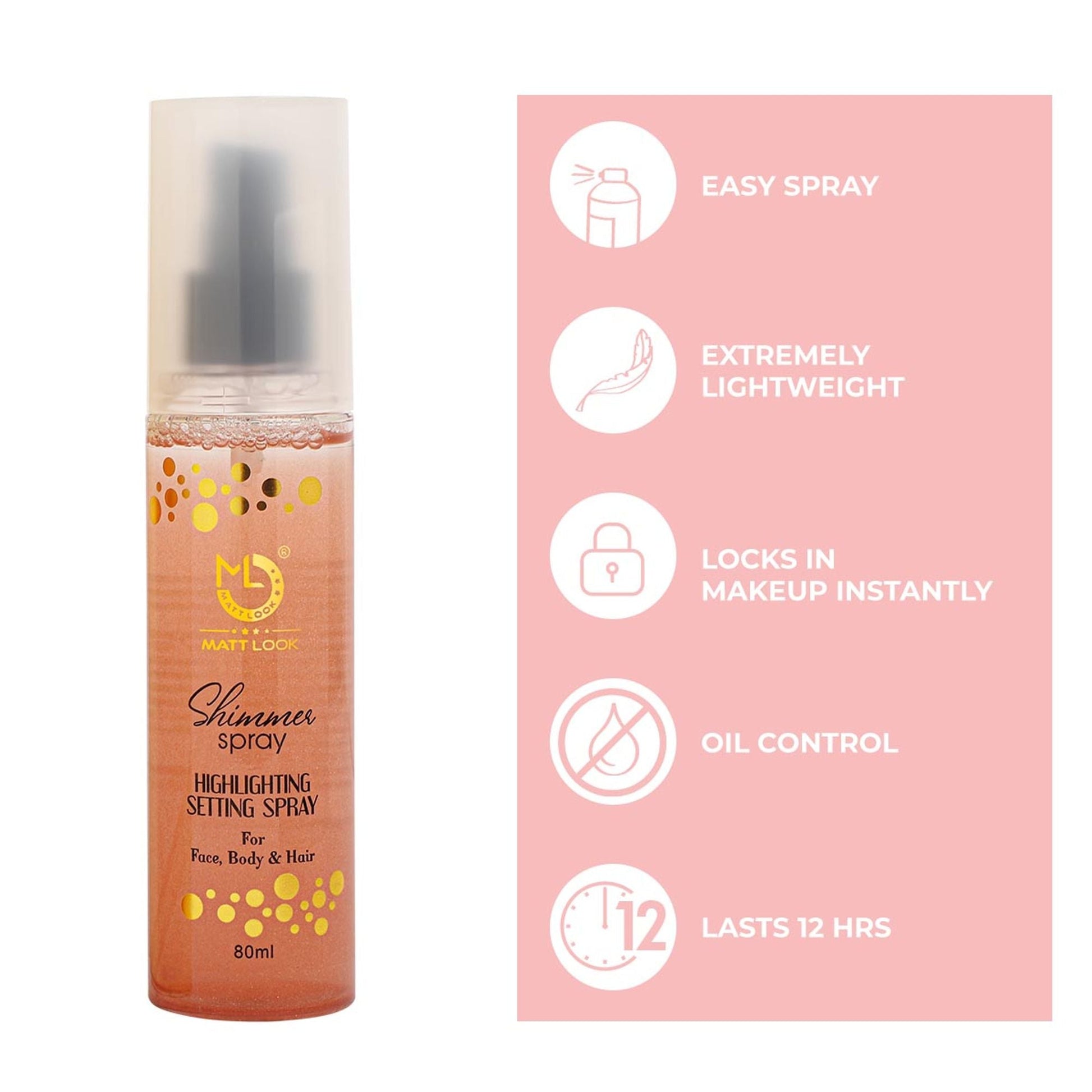 Matt Look Shimmer Highlighting Setting Spray - Rose Gold 003 