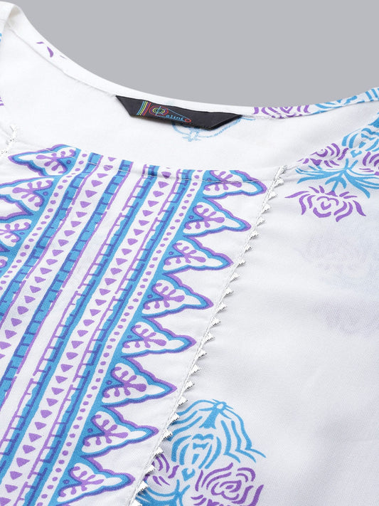 Kalini Ethnic Printed A-Line Kurta With Pyjamas - Grab2buy
