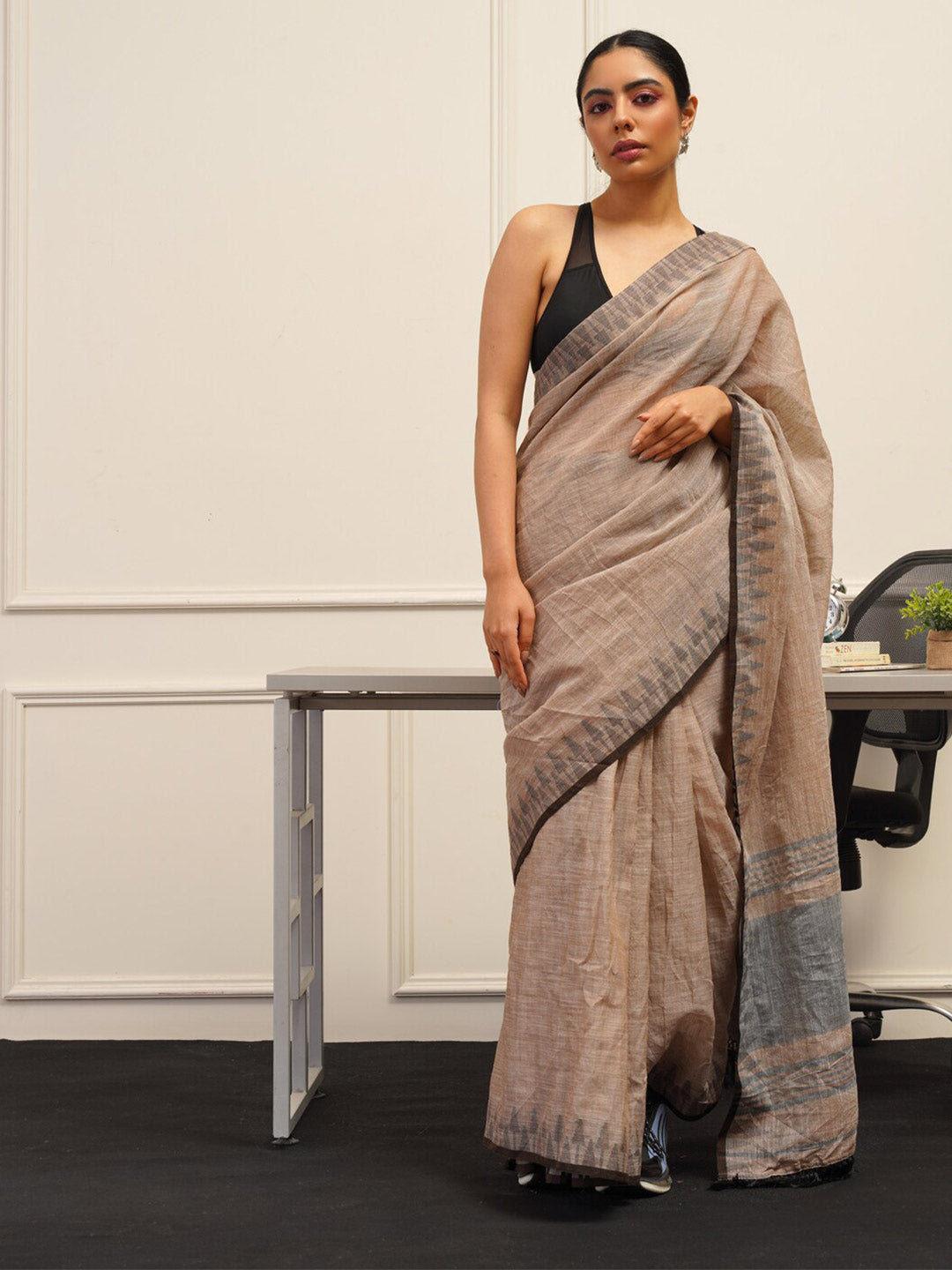 Tikhi Imli Brown Printed Woven Design Grab2Buy 