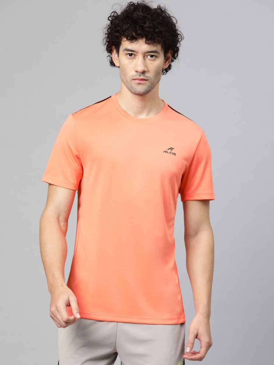 Alcis Men Brand Logo Printed Anti Static Slim Fit T-shirt 
