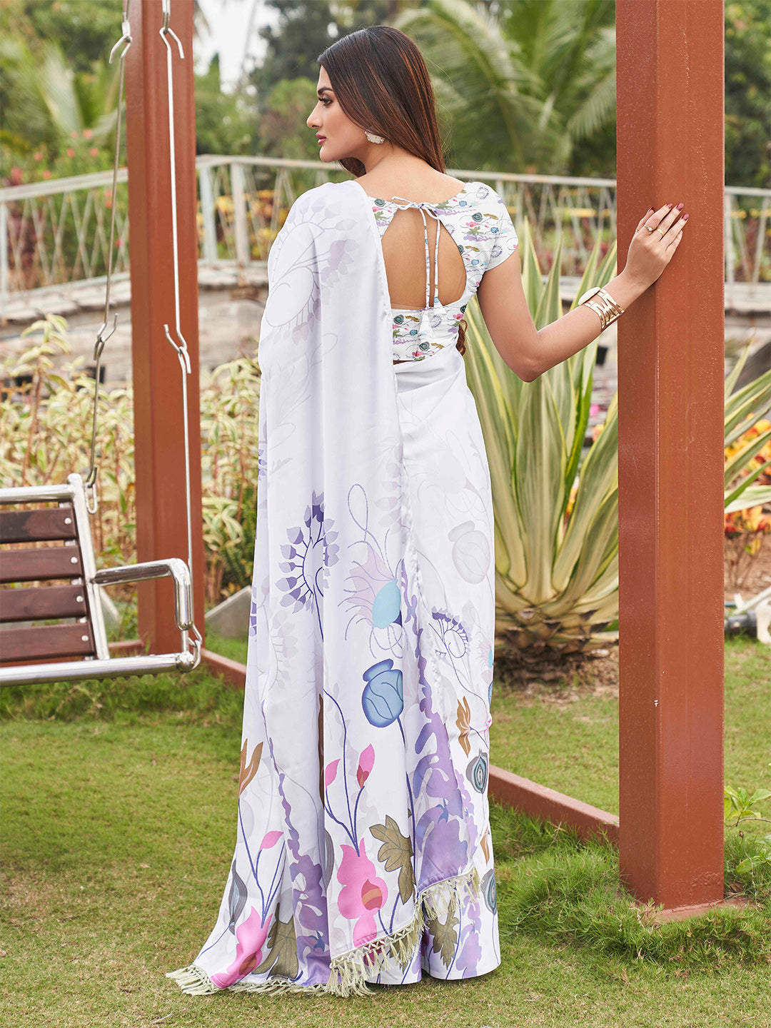Tikhi Imli White Floral Printed Grab2Buy 
