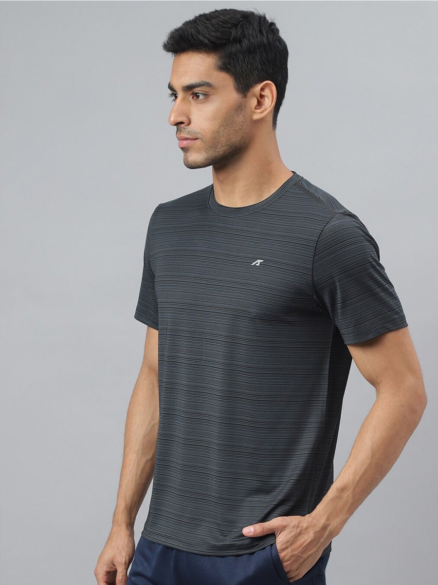 Alcis Striped Slim Fit Anti-Static T-Shirt 
